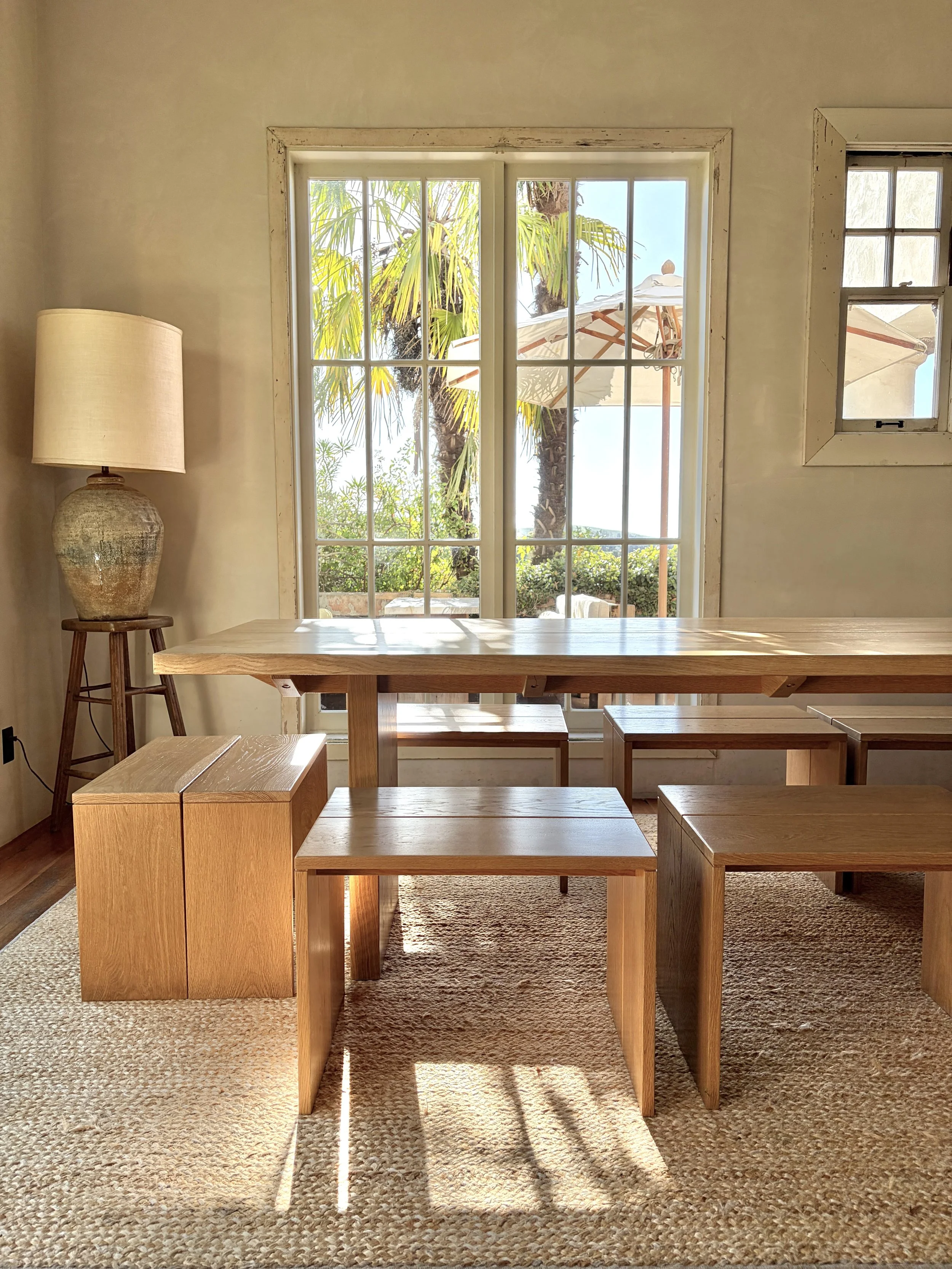 Refinished white oak table set