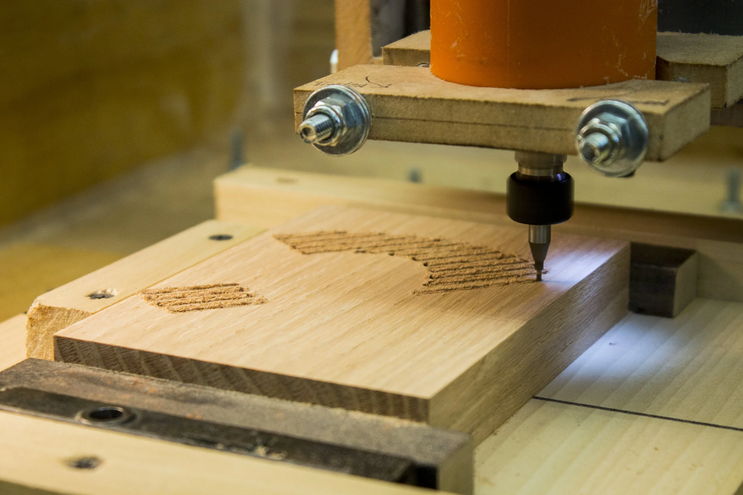CNC Router cuts wood in a Bay Area FabLab, installed by IDEA BUILDER Labs