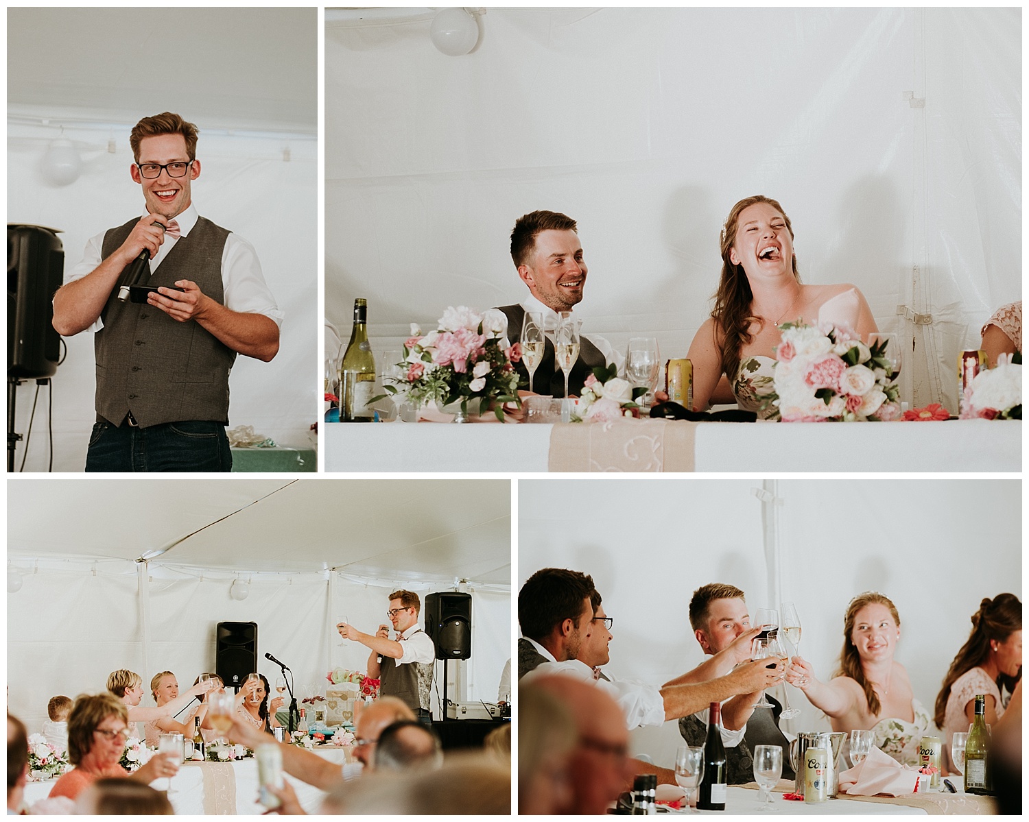 Speeches at Relaxed Frontyard Wedding in Trenton, Ontario | Holly McMurter Photographs