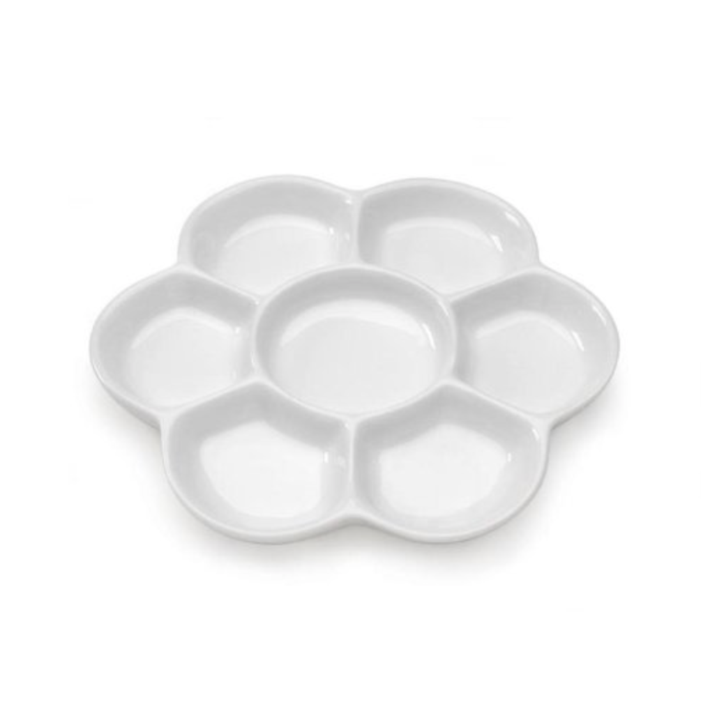 7-Well Porcelain Palette, 6-Inch