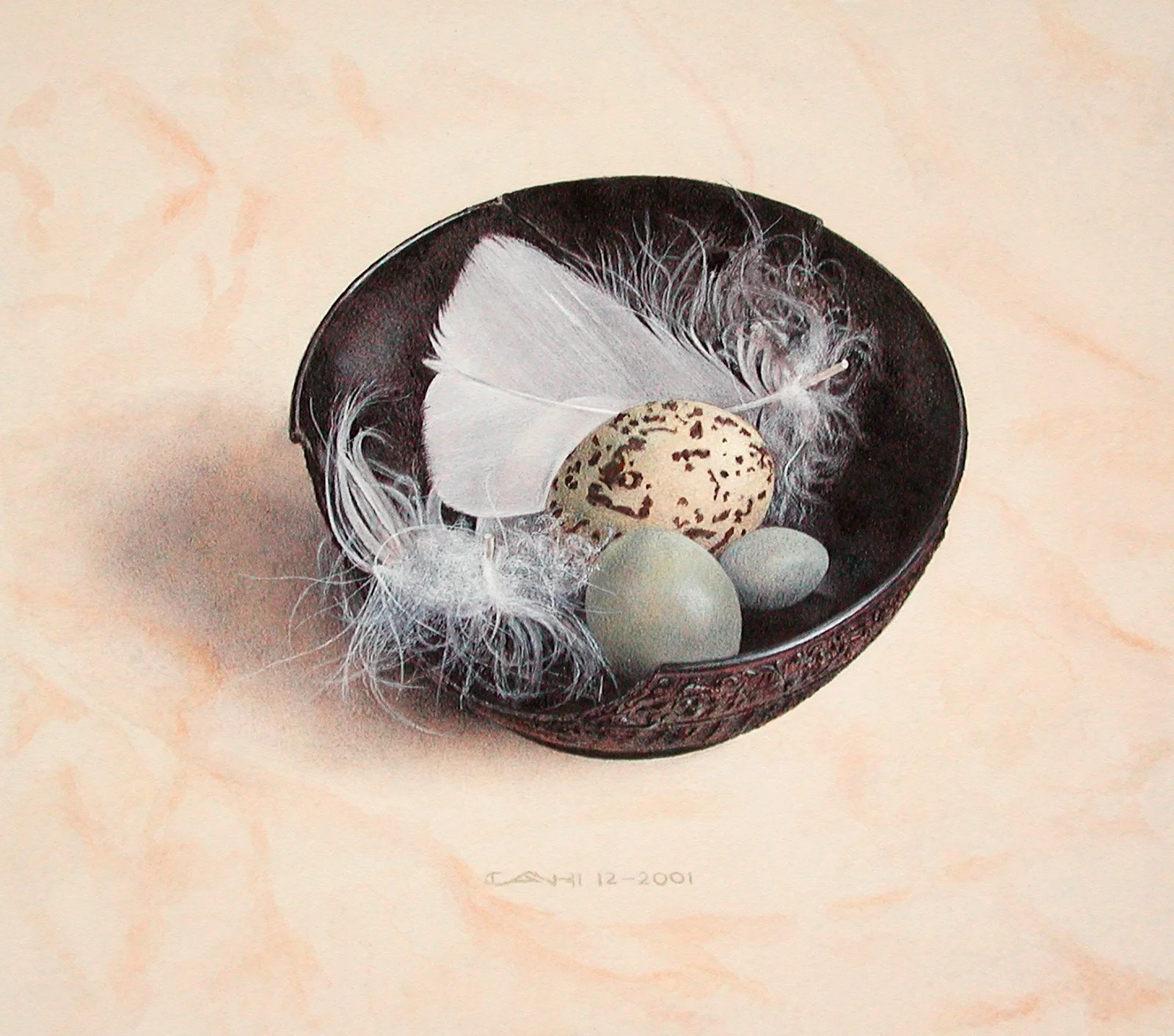 Stilleven met kom en eitjes
23 x 26 cm