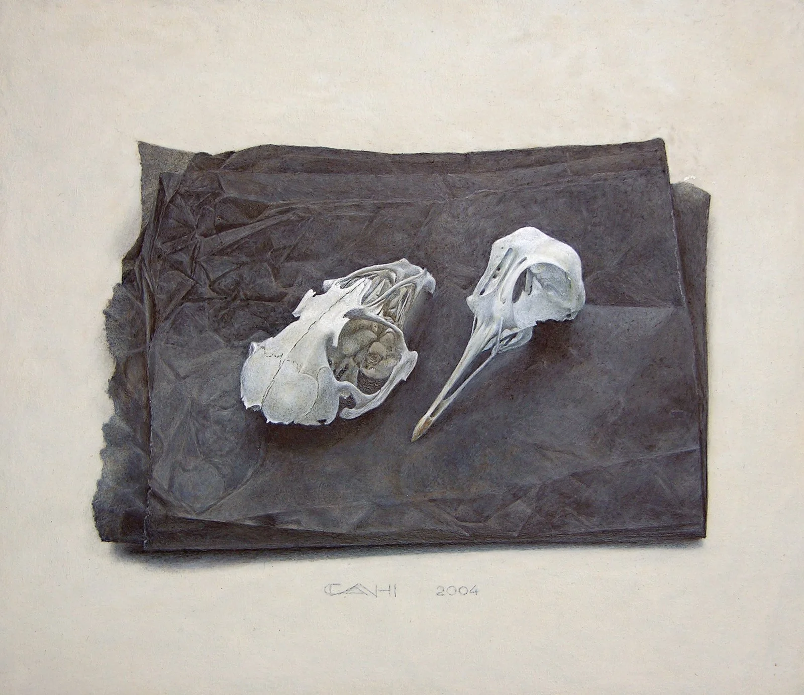 Stilleven met schedeltjes
20 x 23 cm