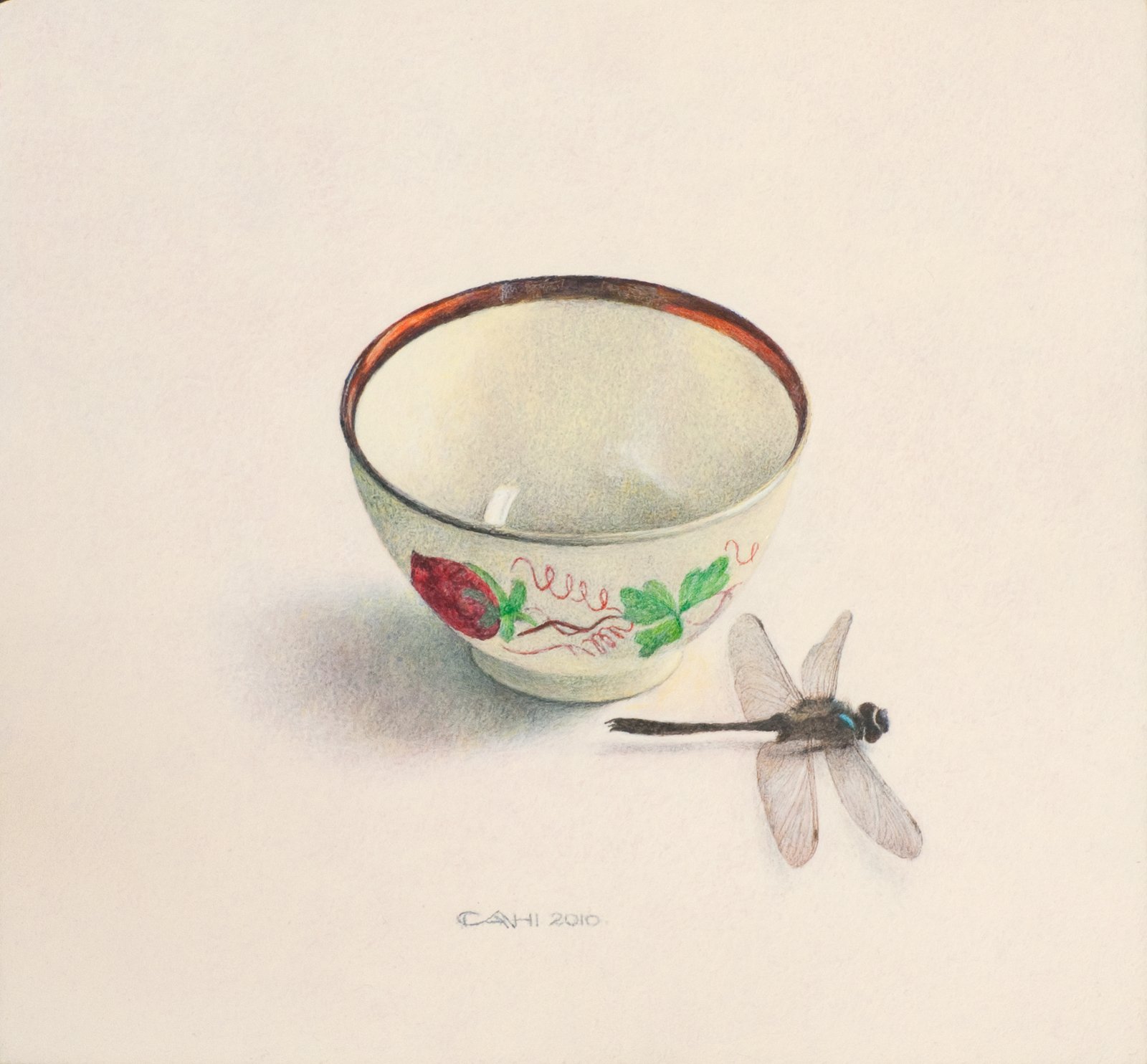 Stilleven met kommetje
en libel
18,4 x 19,8 cm
