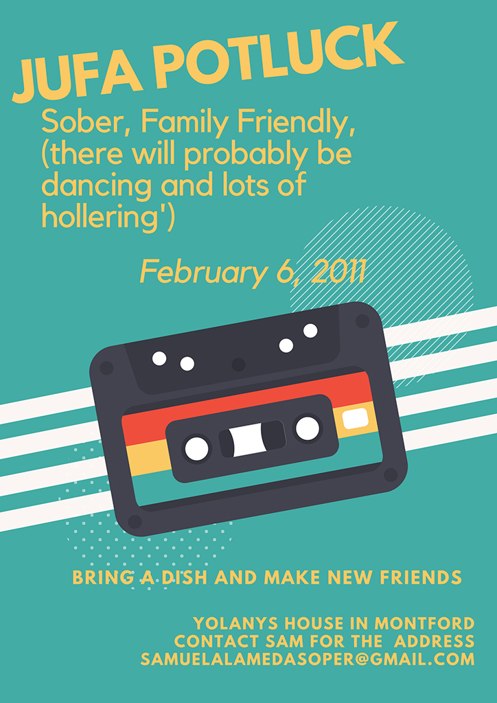 Our Potluck Flier. By Adam Cable.