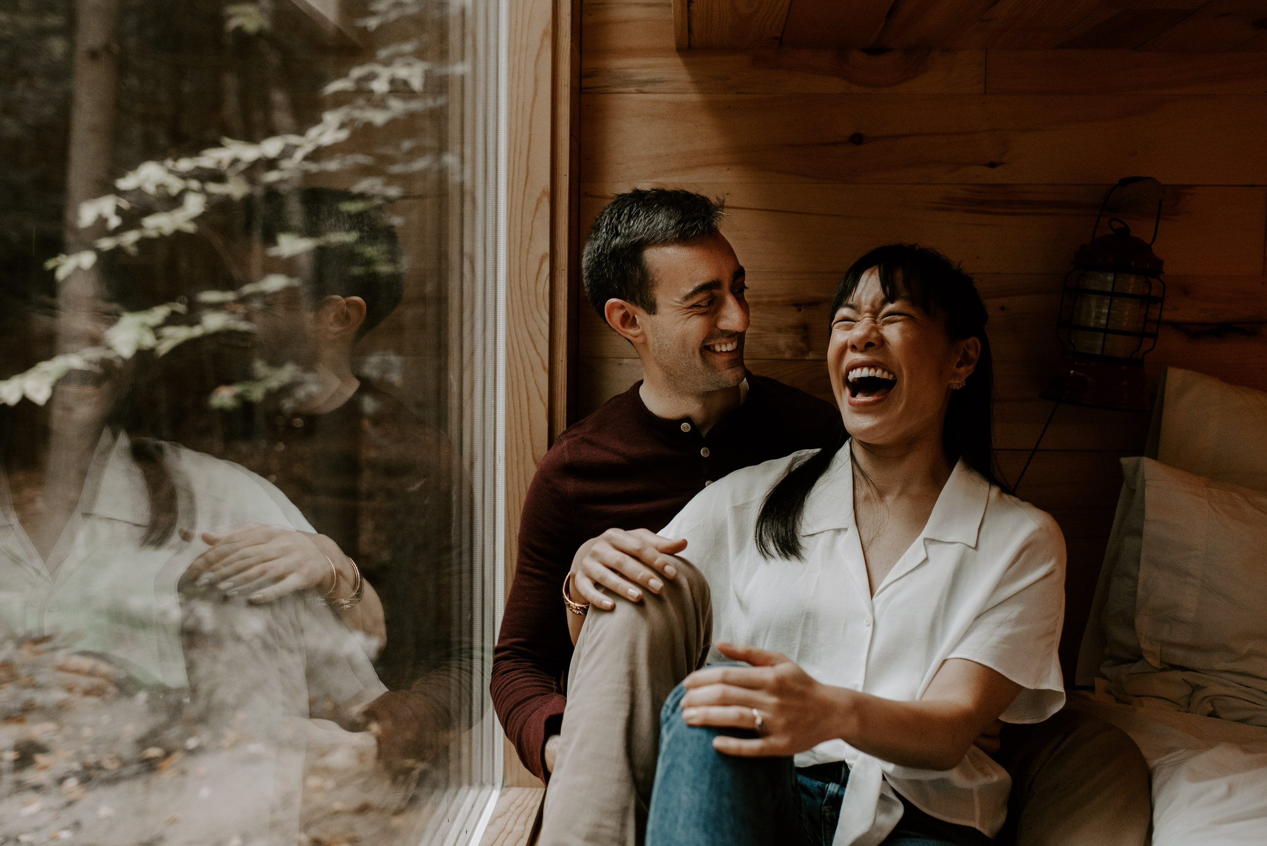 Lisa And Ryan's Camping Engagement Session At The Getaway Houses | New Hampshire Wedding Photographer | Madeline Rose Photography Co.