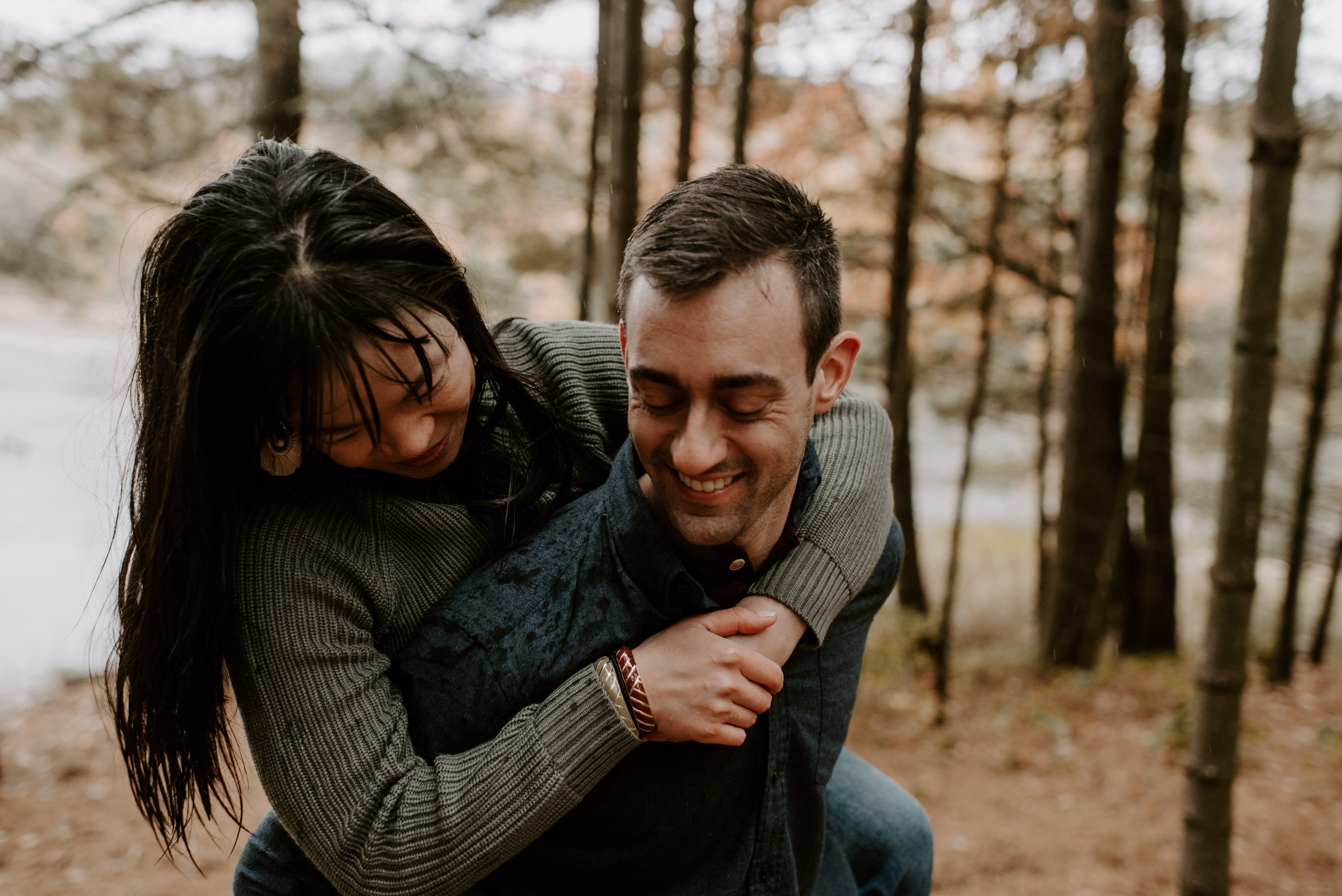 Lisa And Ryan's Camping Engagement Session At The Getaway Houses | New Hampshire Wedding Photographer | Madeline Rose Photography Co.