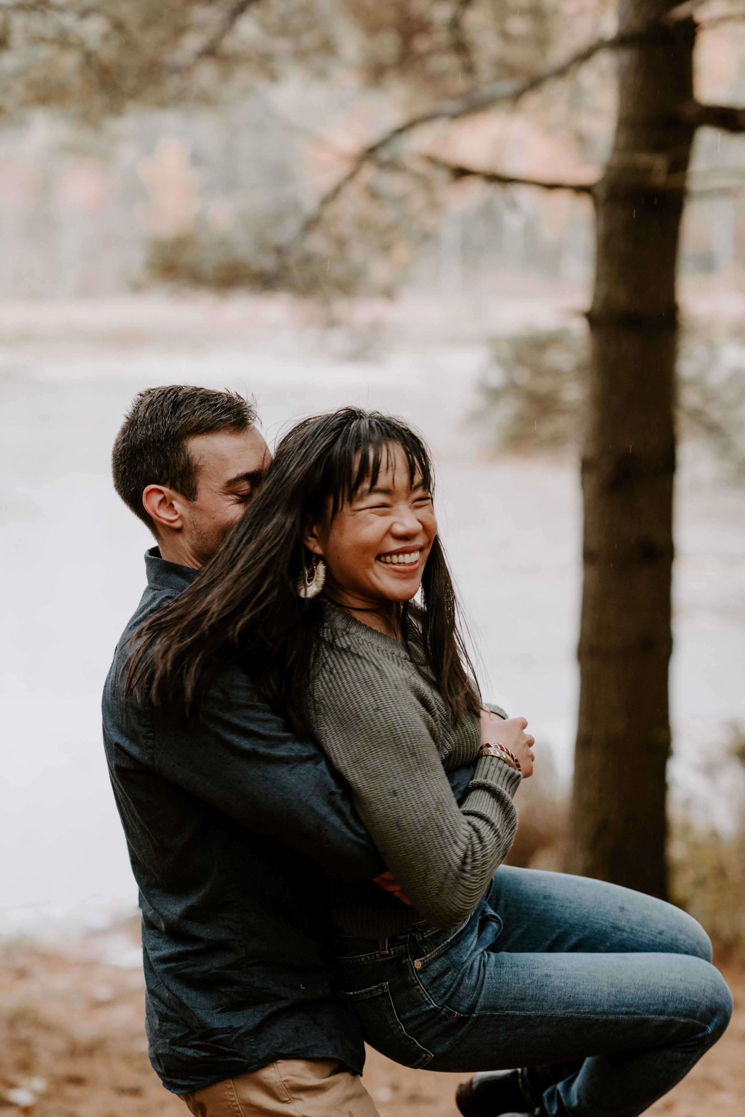 Lisa And Ryan's Camping Engagement Session At The Getaway Houses | New Hampshire Wedding Photographer | Madeline Rose Photography Co.