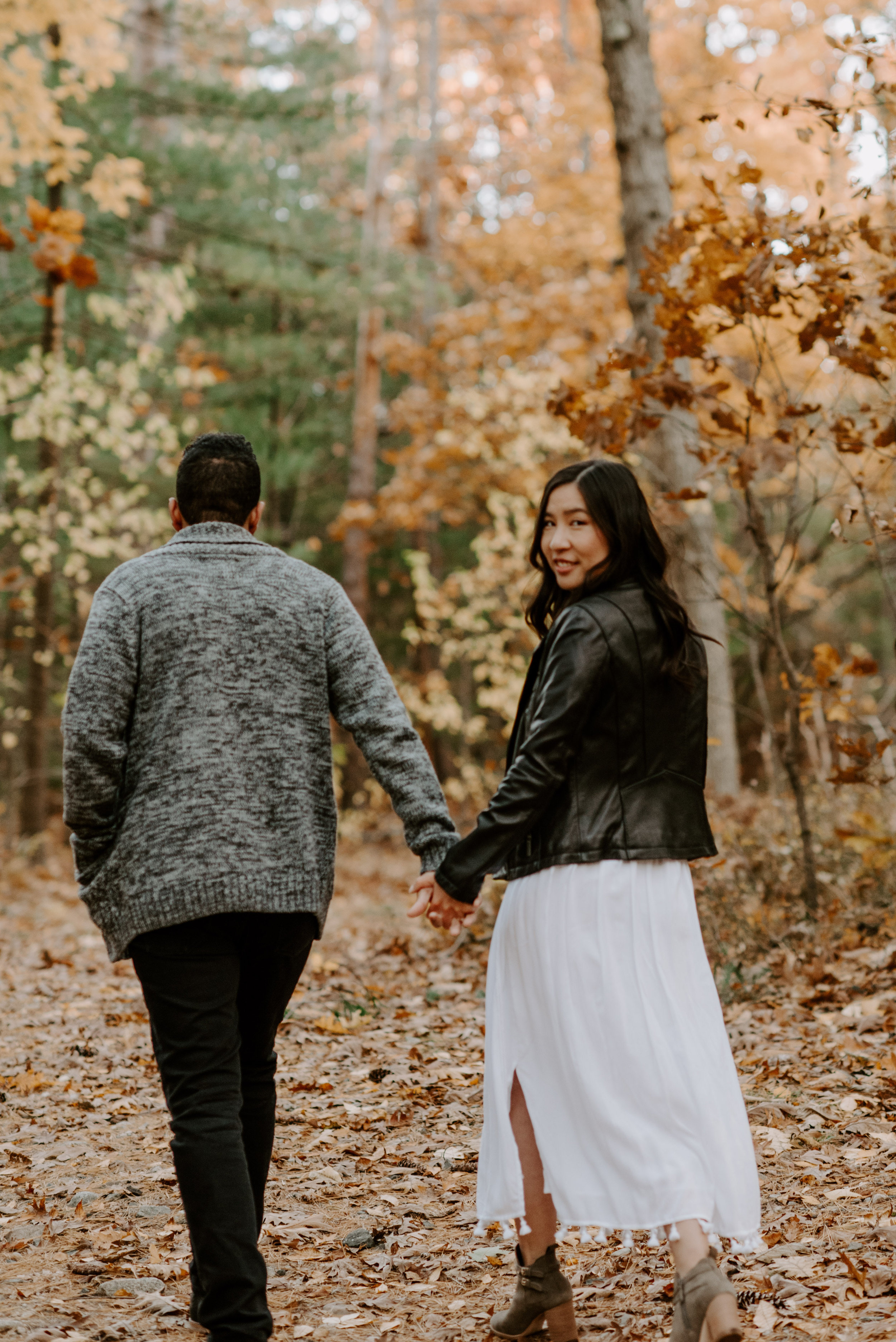 boston fall foliage engagement session at middlesex fells | boston wedding photographer