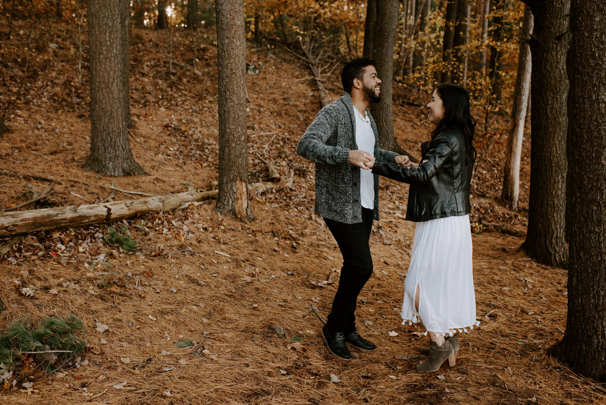 boston fall foliage engagement session at middlesex fells | boston wedding photographer