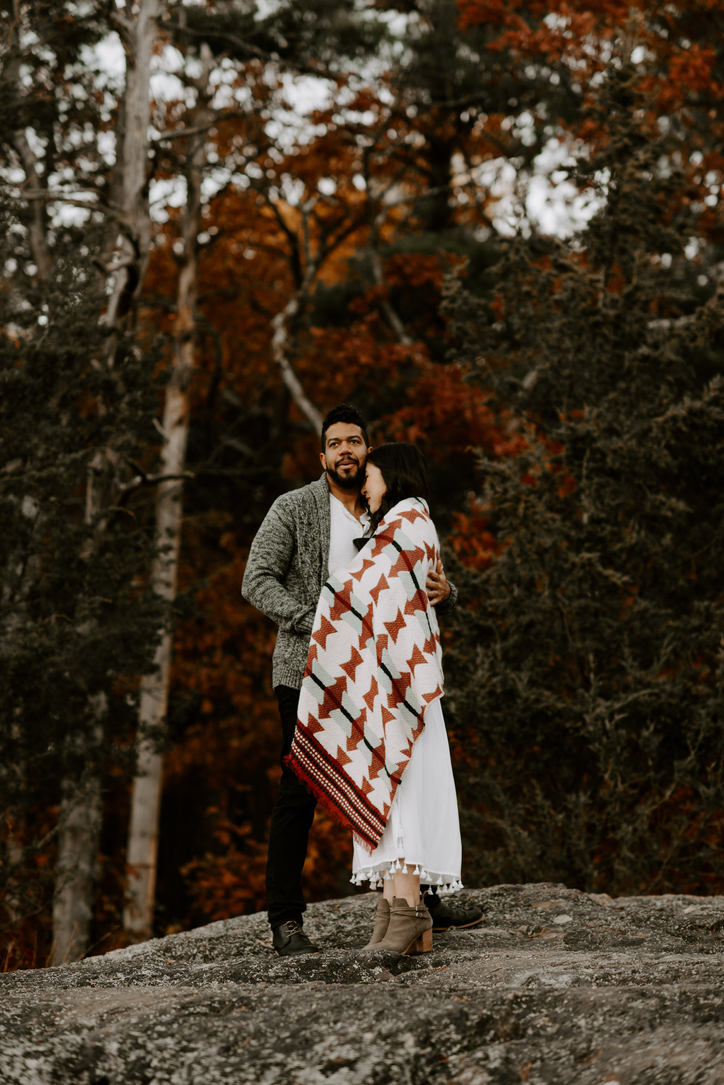 boston fall foliage engagement session at middlesex fells | boston wedding photographer