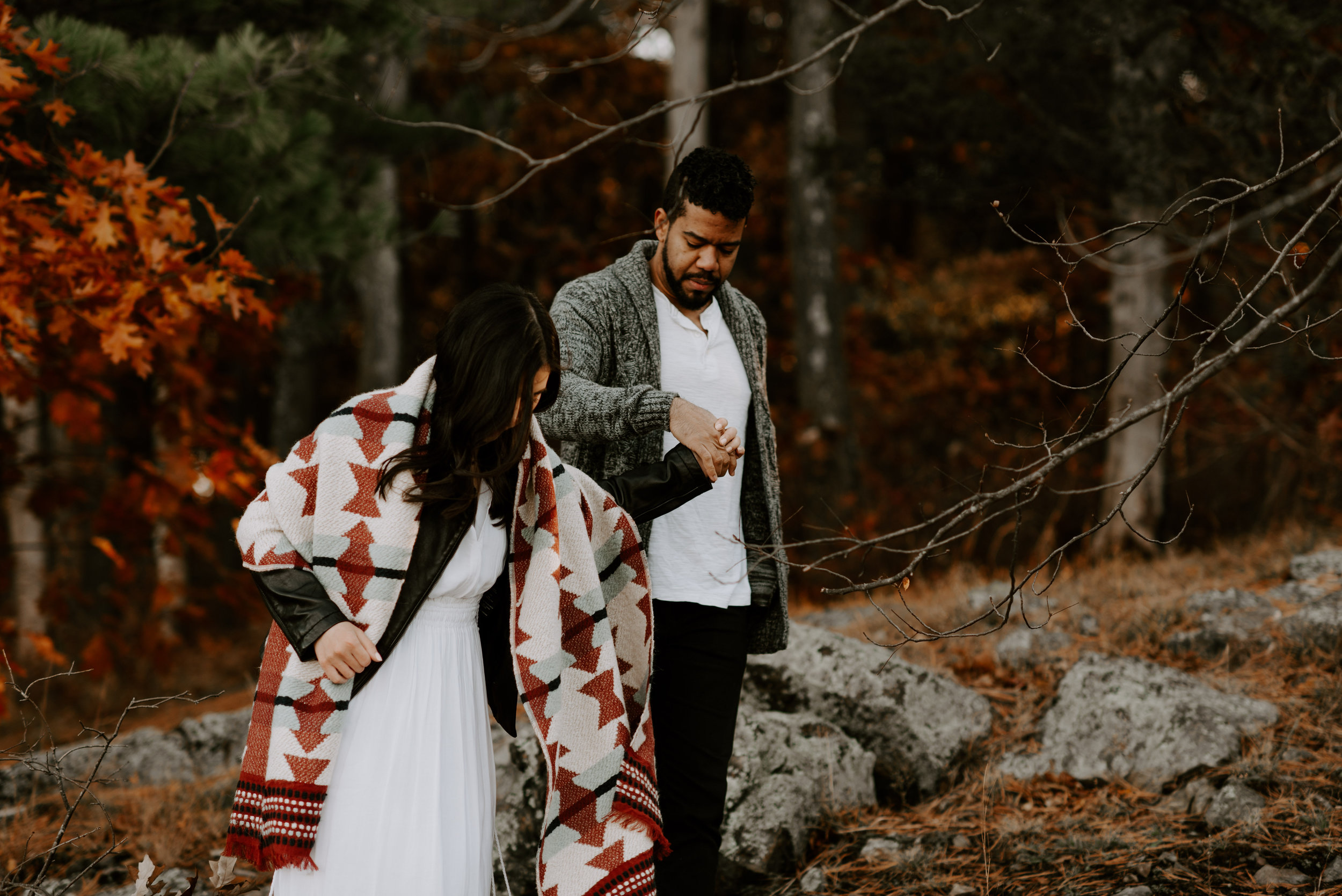 boston fall foliage engagement session at middlesex fells | boston wedding photographer