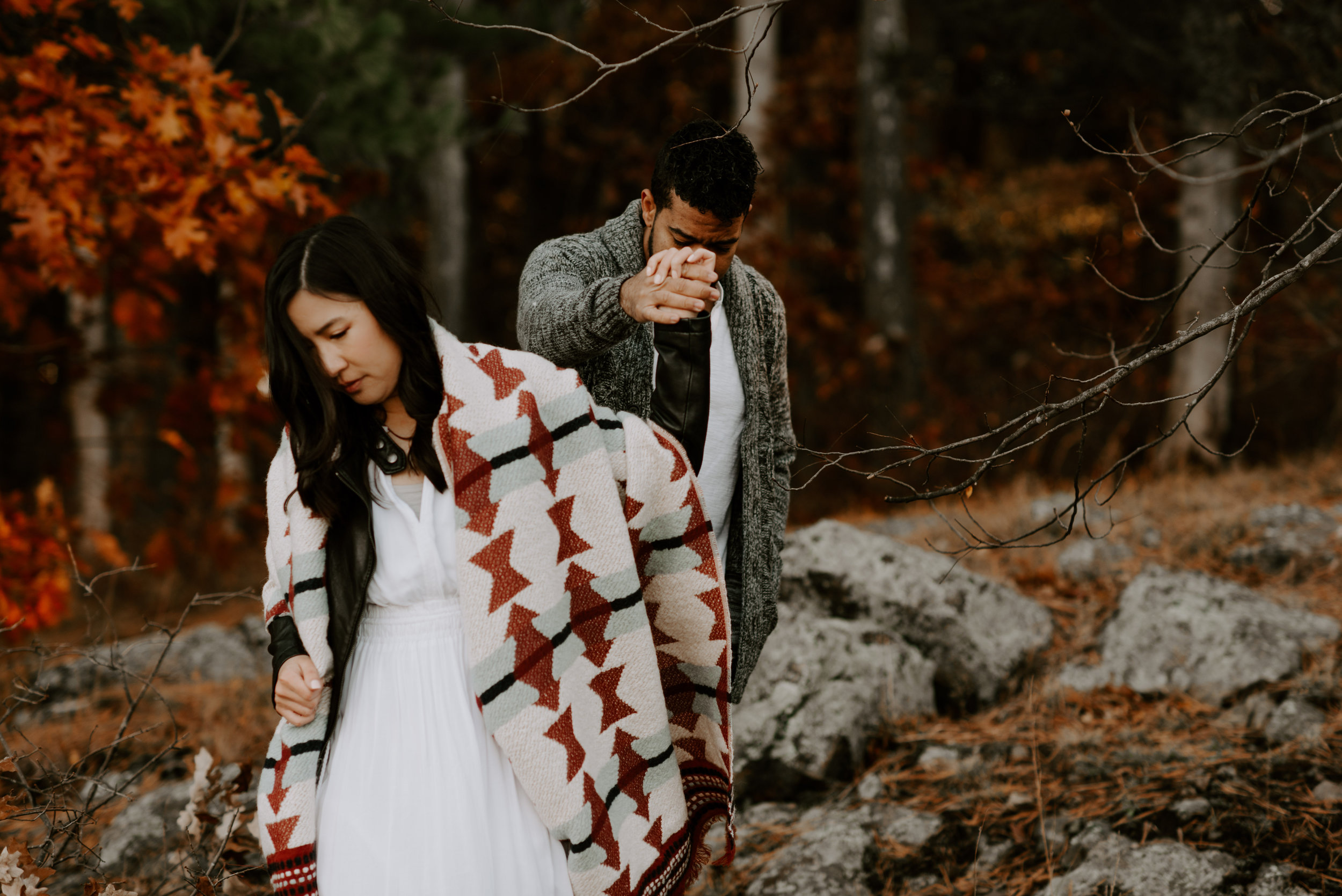 boston fall foliage engagement session at middlesex fells | boston wedding photographer