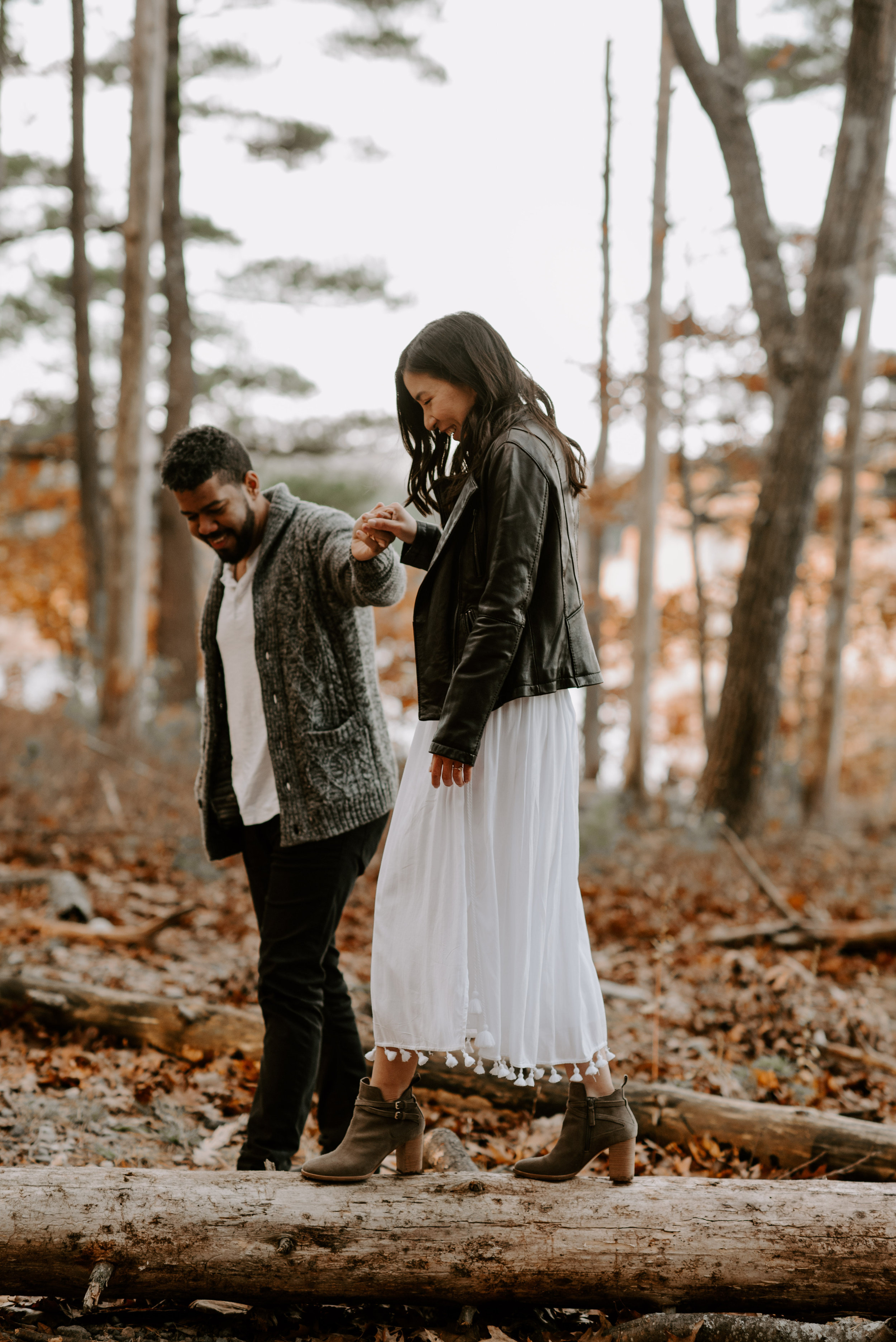 boston fall foliage engagement session at middlesex fells | boston wedding photographer