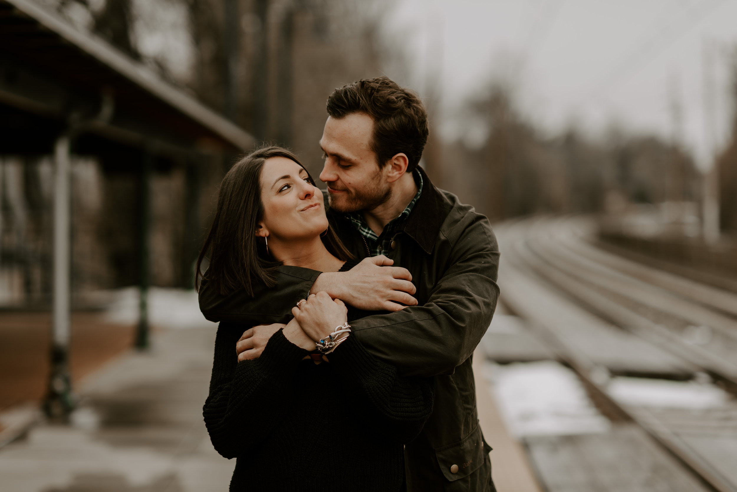 Downtown Wayne, PA adventure engagement session | Boston Wedding Photographer