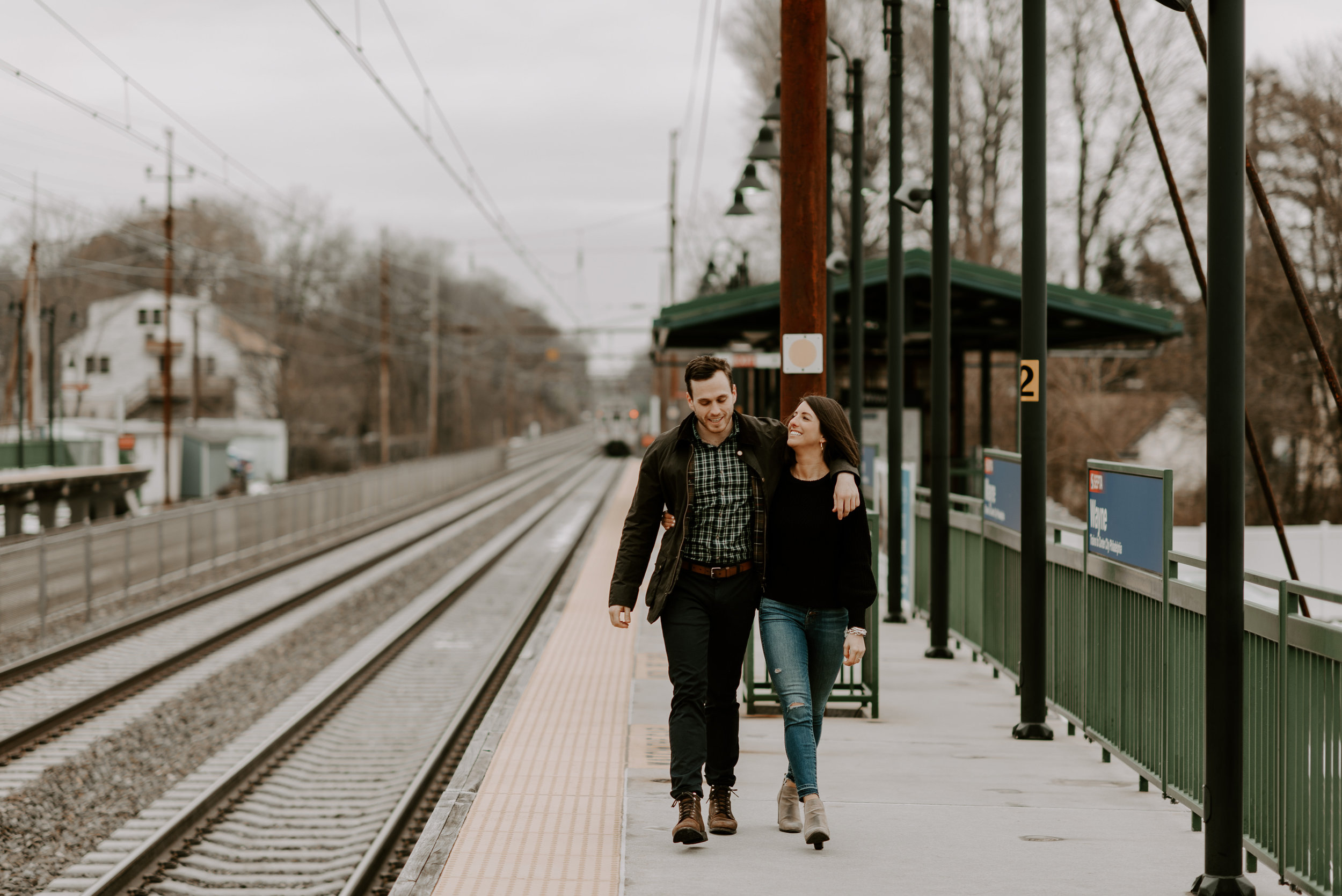 Downtown Wayne, PA adventure engagement session | Boston Wedding Photographer