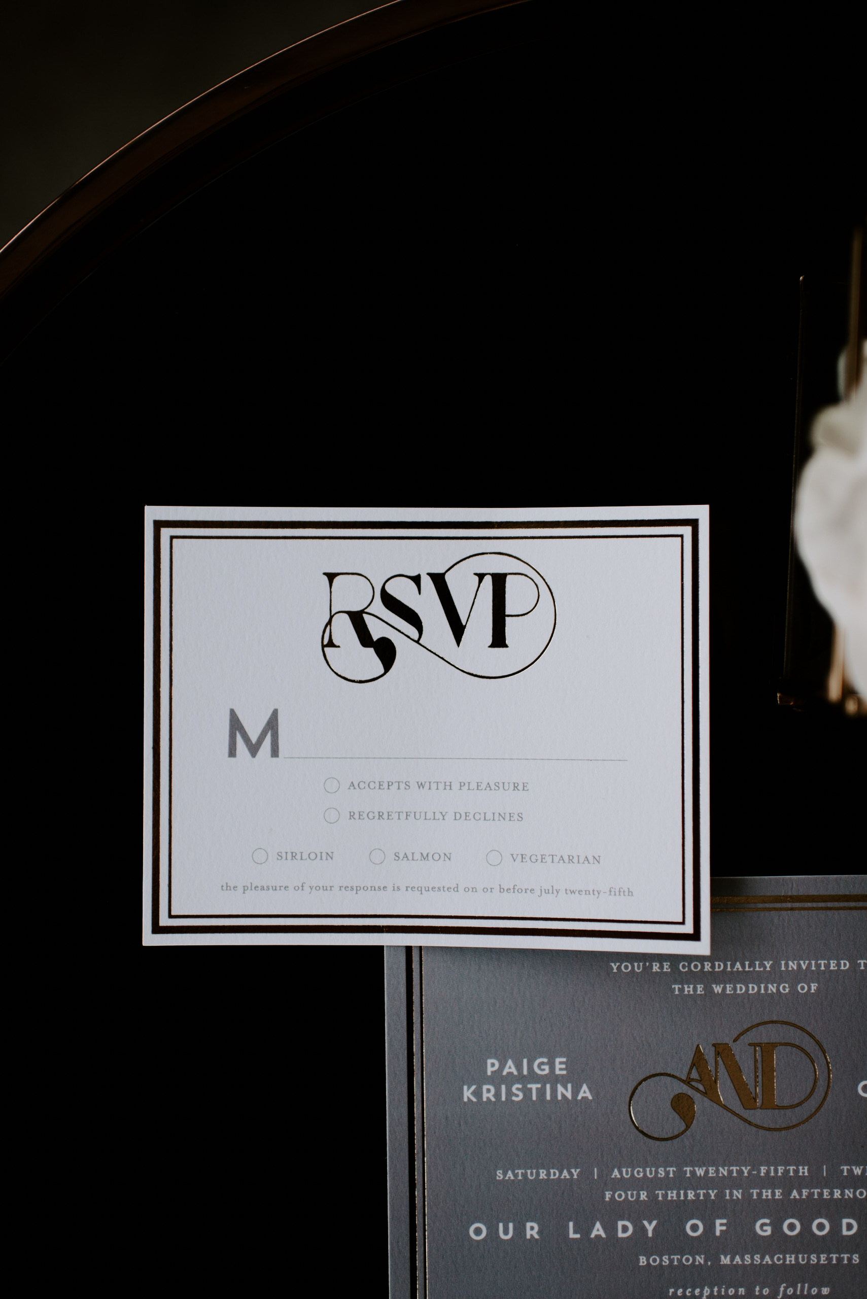 Gold, Gray and White Wedding Invitations | Modern Urban Wedding | Downtown Boston Wedding | Boston Wedding Photographer