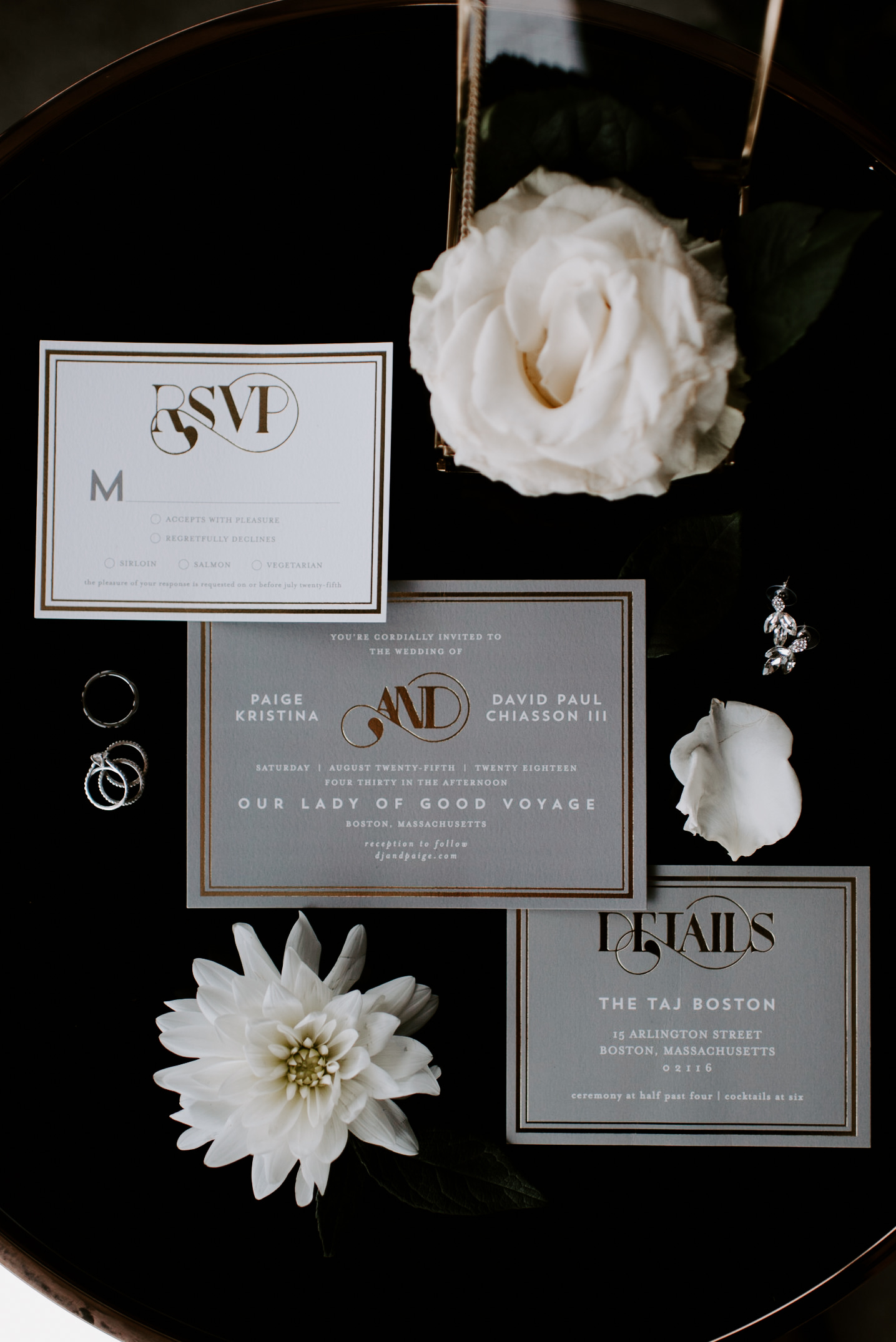 Gold, Gray and White Wedding Invitations | Modern Urban Wedding | Downtown Boston Wedding | Boston Wedding Photographer