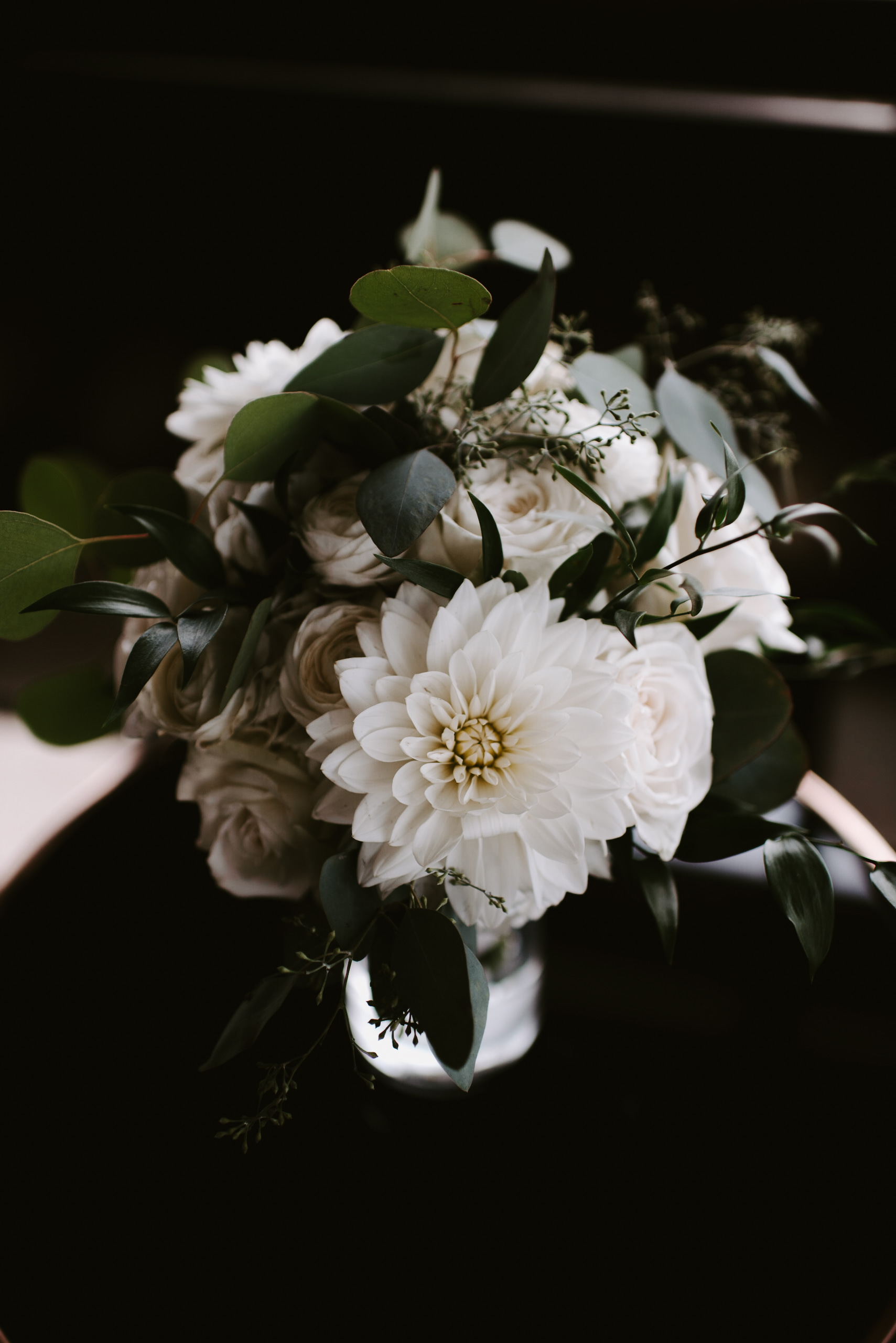 Modern Urban Wedding | Downtown Boston Wedding | Moody White Wedding Bouquet | Boston Wedding Photographer