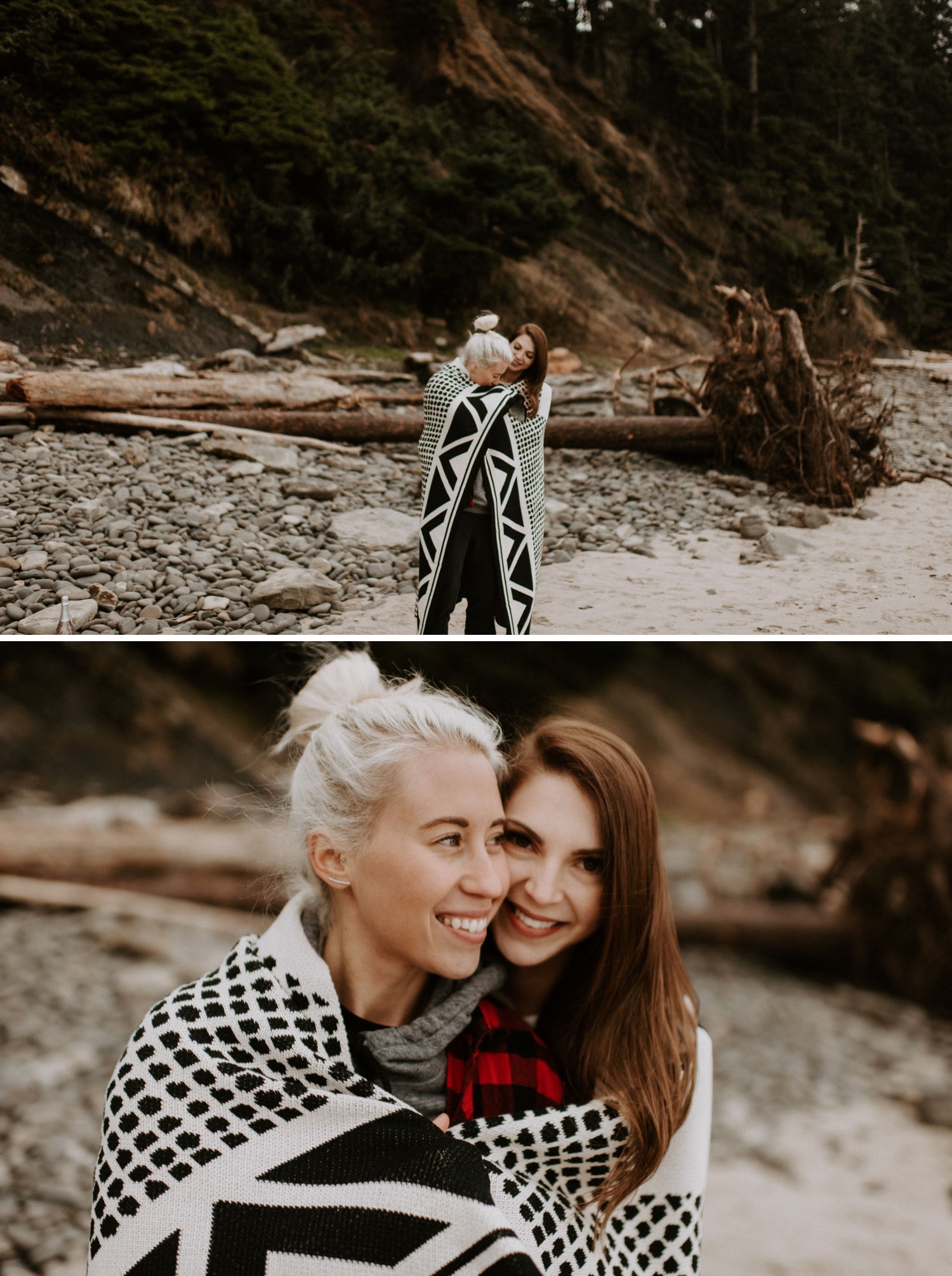 Heather and Kelsey's Cape Oswald Engagement Session | Oregon Wedding Photographe