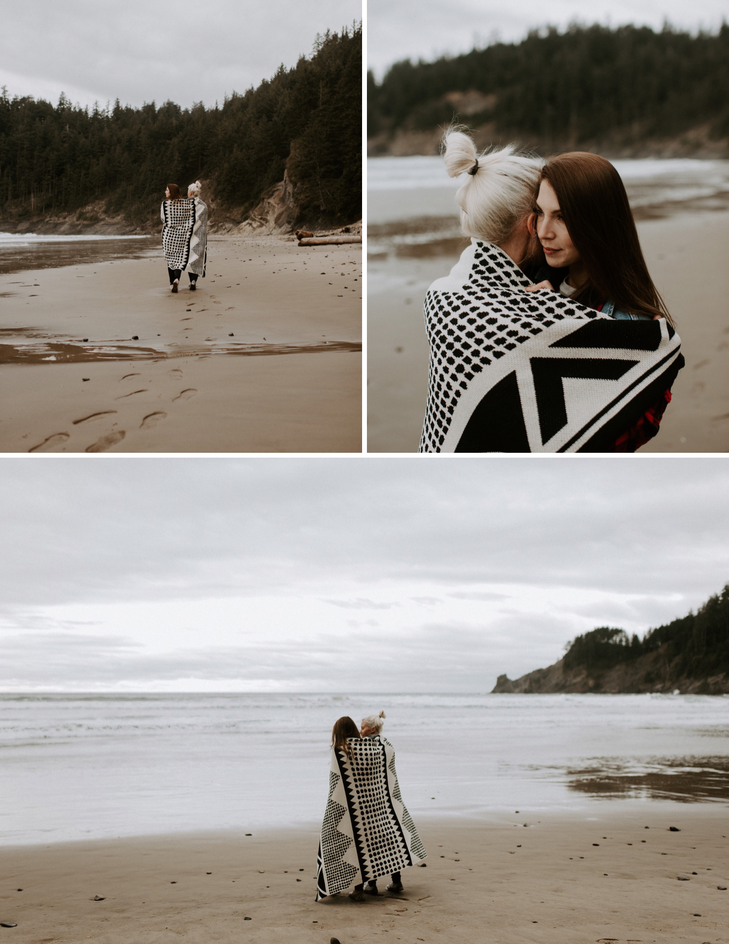 Heather and Kelsey's Cape Oswald Engagement Session | Oregon Wedding Photographe