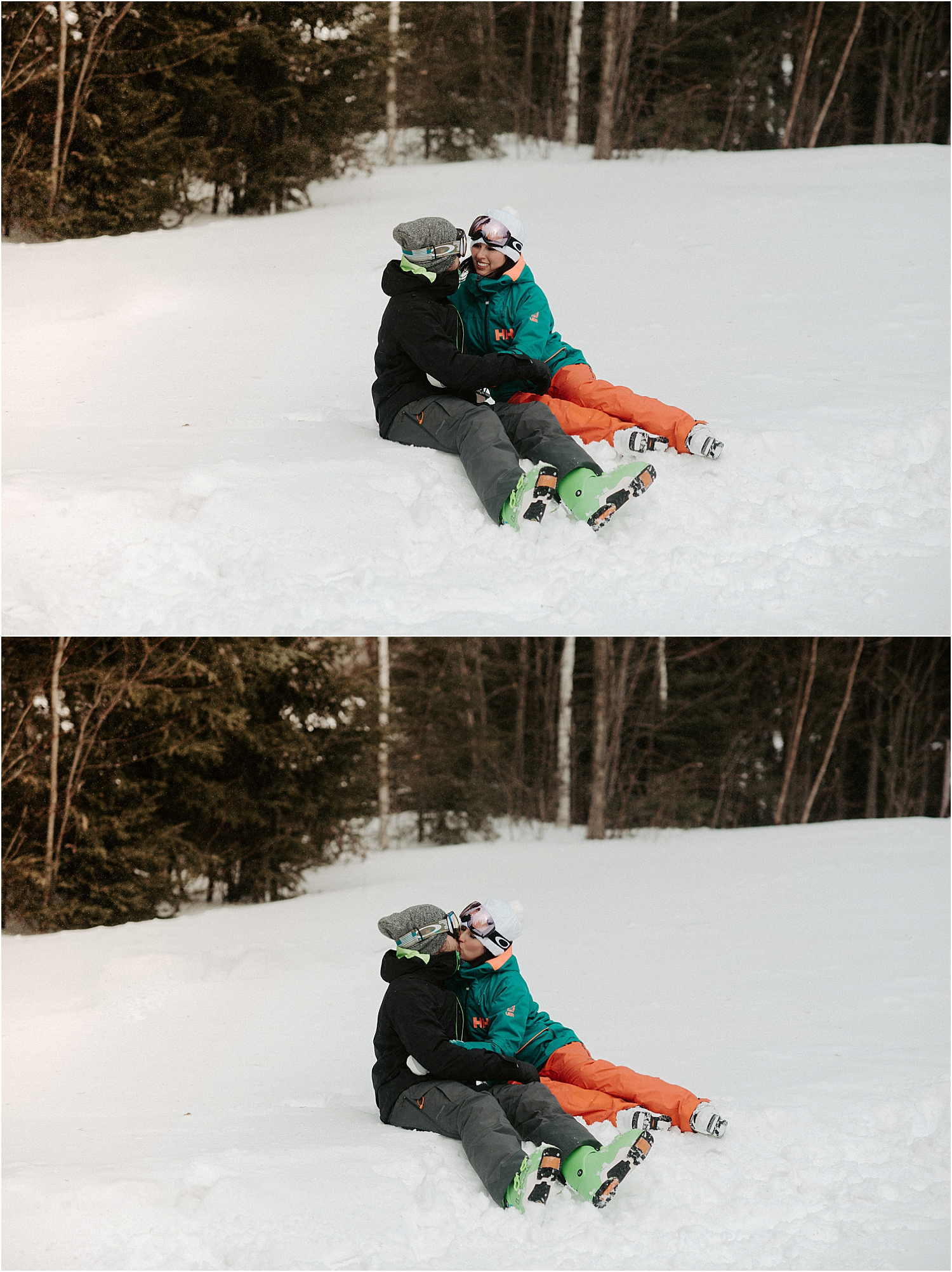 Adventurous Skiing Engagement Session | Oregon Wedding Photographer