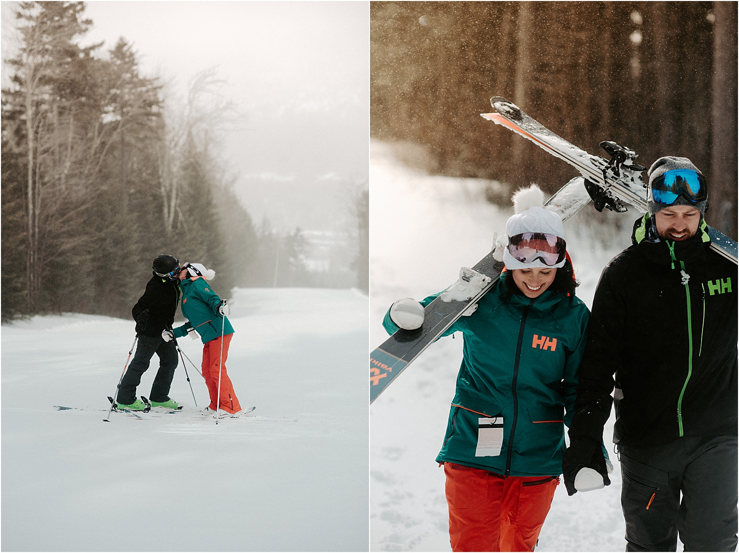 Adventurous Skiing Engagement Session | Oregon Wedding Photographer