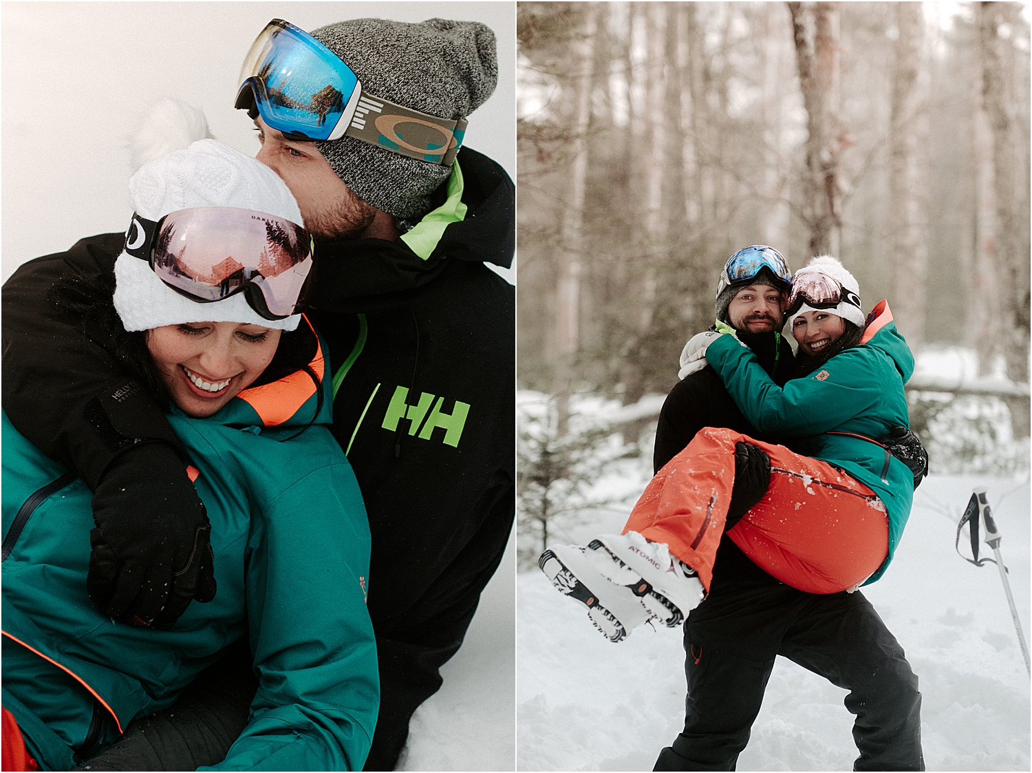 Adventurous Skiing Engagement Session | Oregon Wedding Photographer