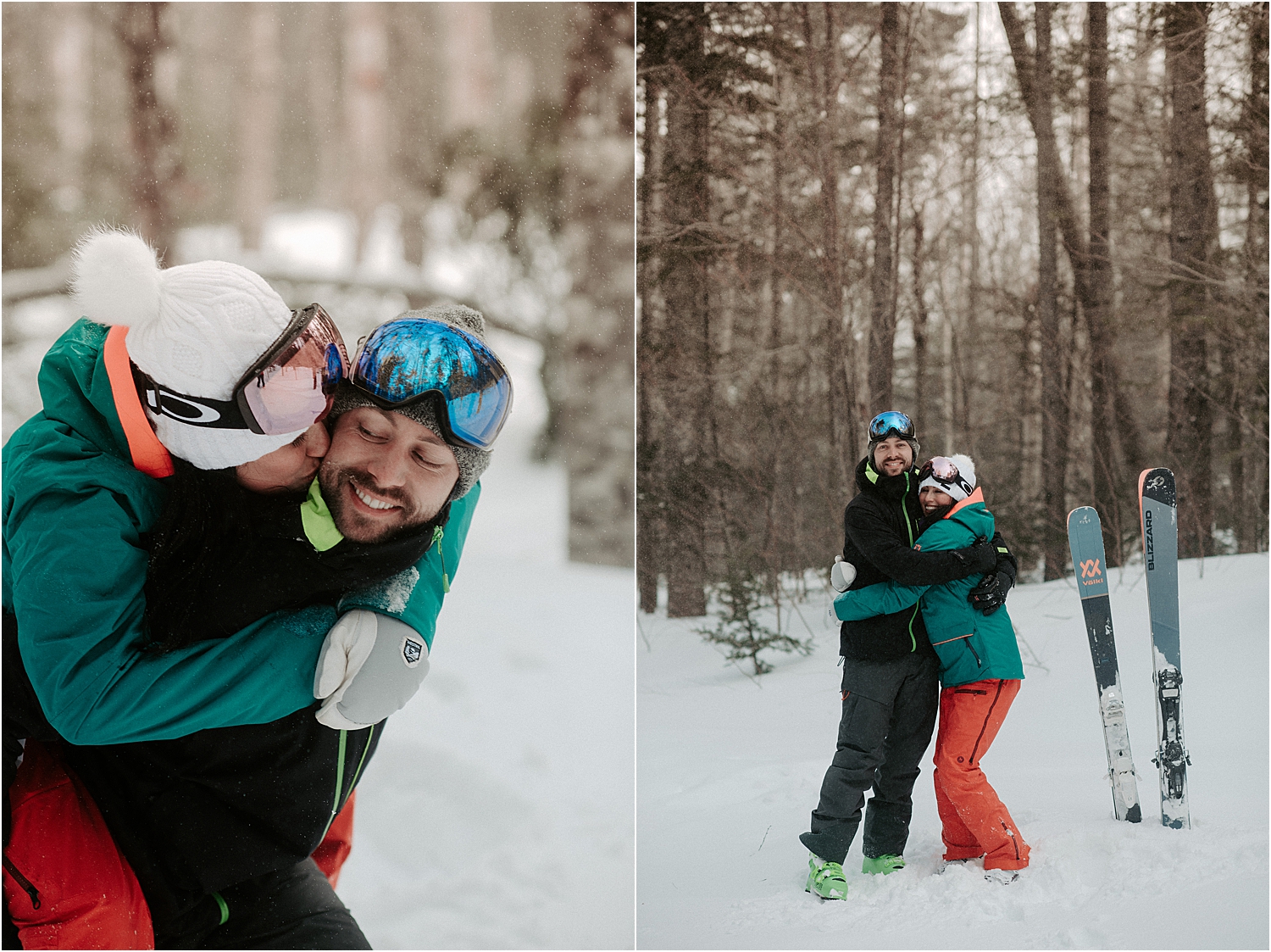 Adventurous Skiing Engagement Session | Oregon Wedding Photographer