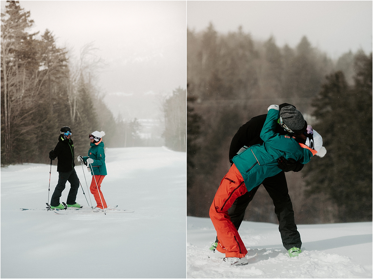 Adventurous Skiing Engagement Session | Oregon Wedding Photographer