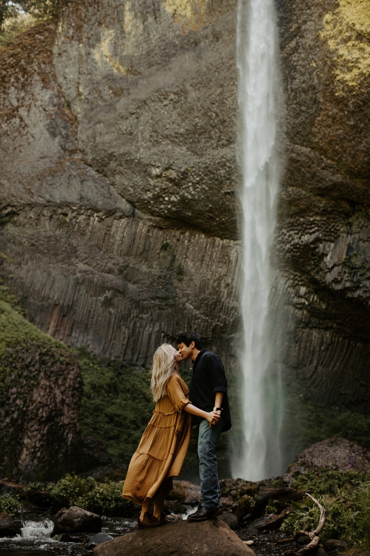 Nicolette and Joseph's Waterfall Honeymoon Session | Latourell Falls Oregon | PNW Wedding Photographer
