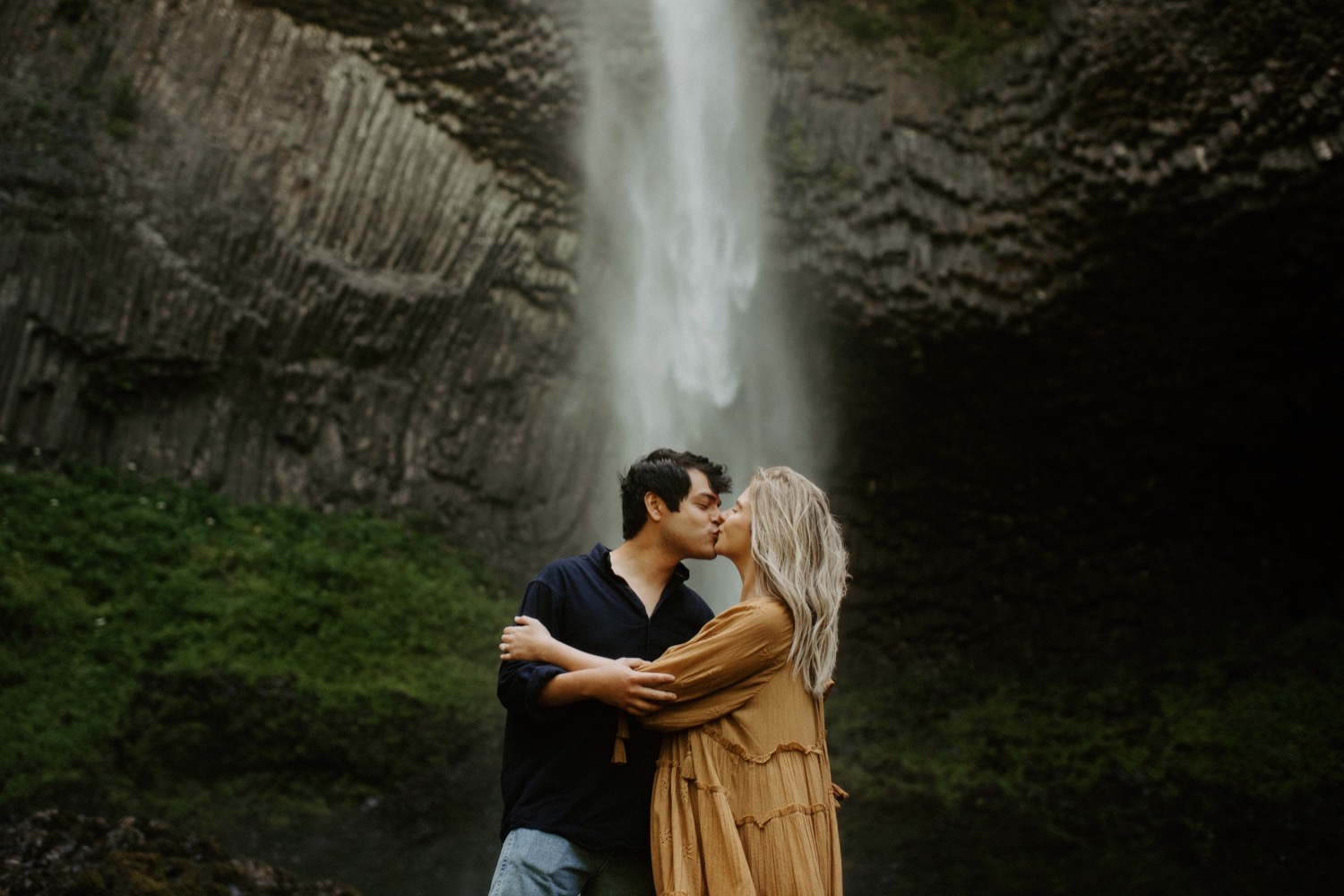 Nicolette and Joseph's Waterfall Honeymoon Session | Latourell Falls Oregon | PNW Wedding Photographer