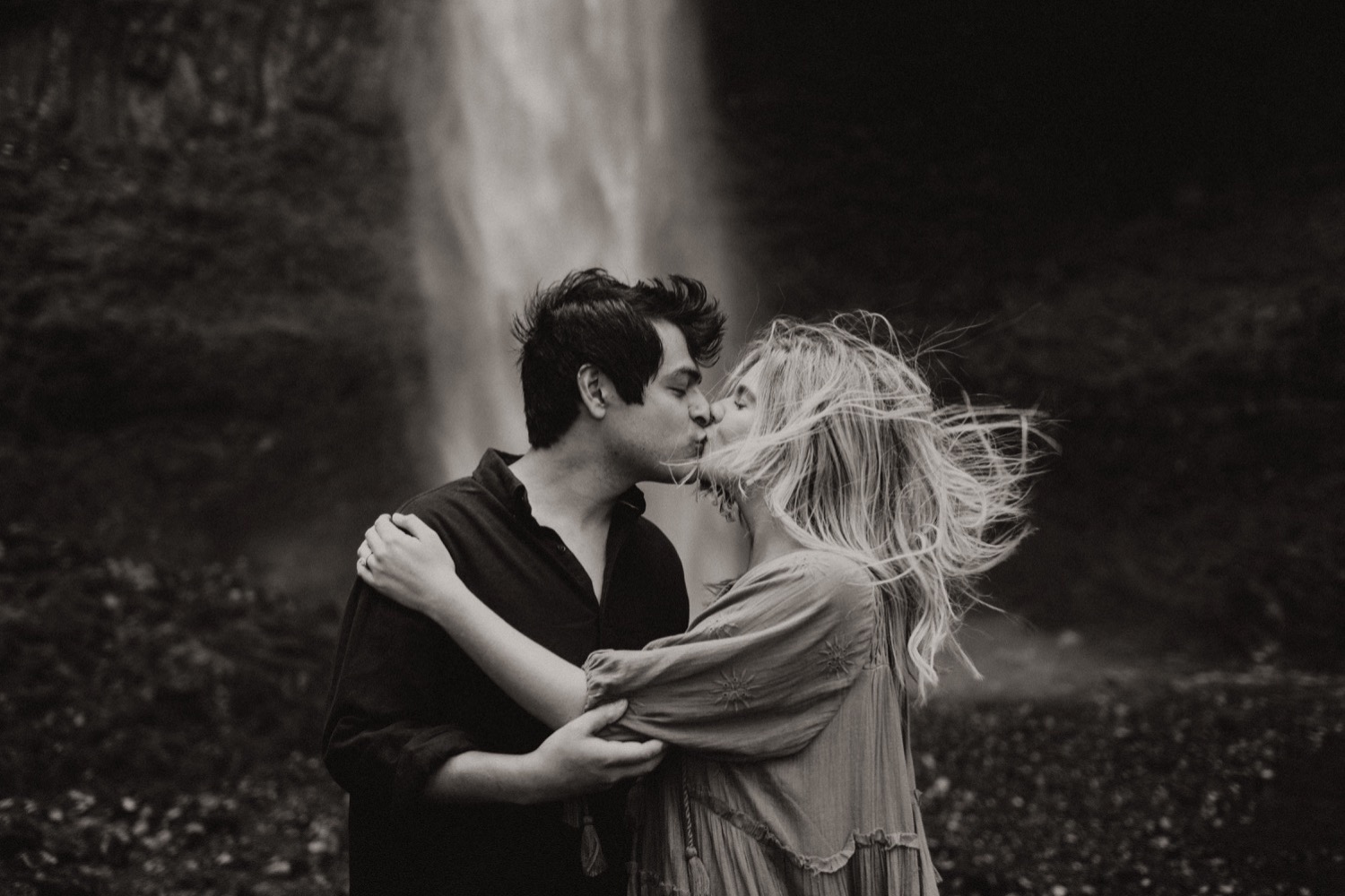 Nicolette and Joseph's Waterfall Honeymoon Session | Latourell Falls Oregon | PNW Wedding Photographer