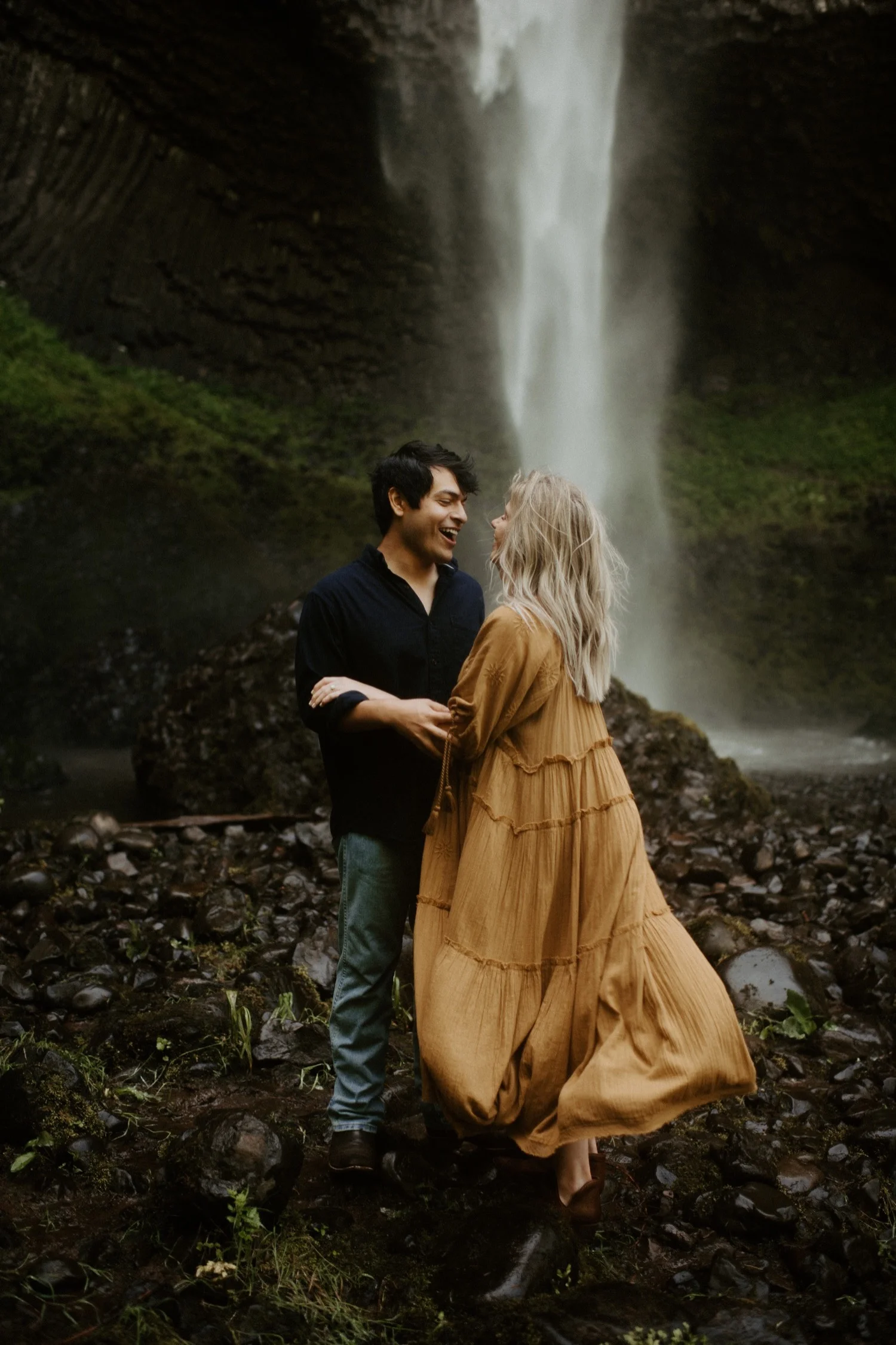 Nicolette and Joseph's Waterfall Honeymoon Session | Latourell Falls Oregon | PNW Wedding Photographer