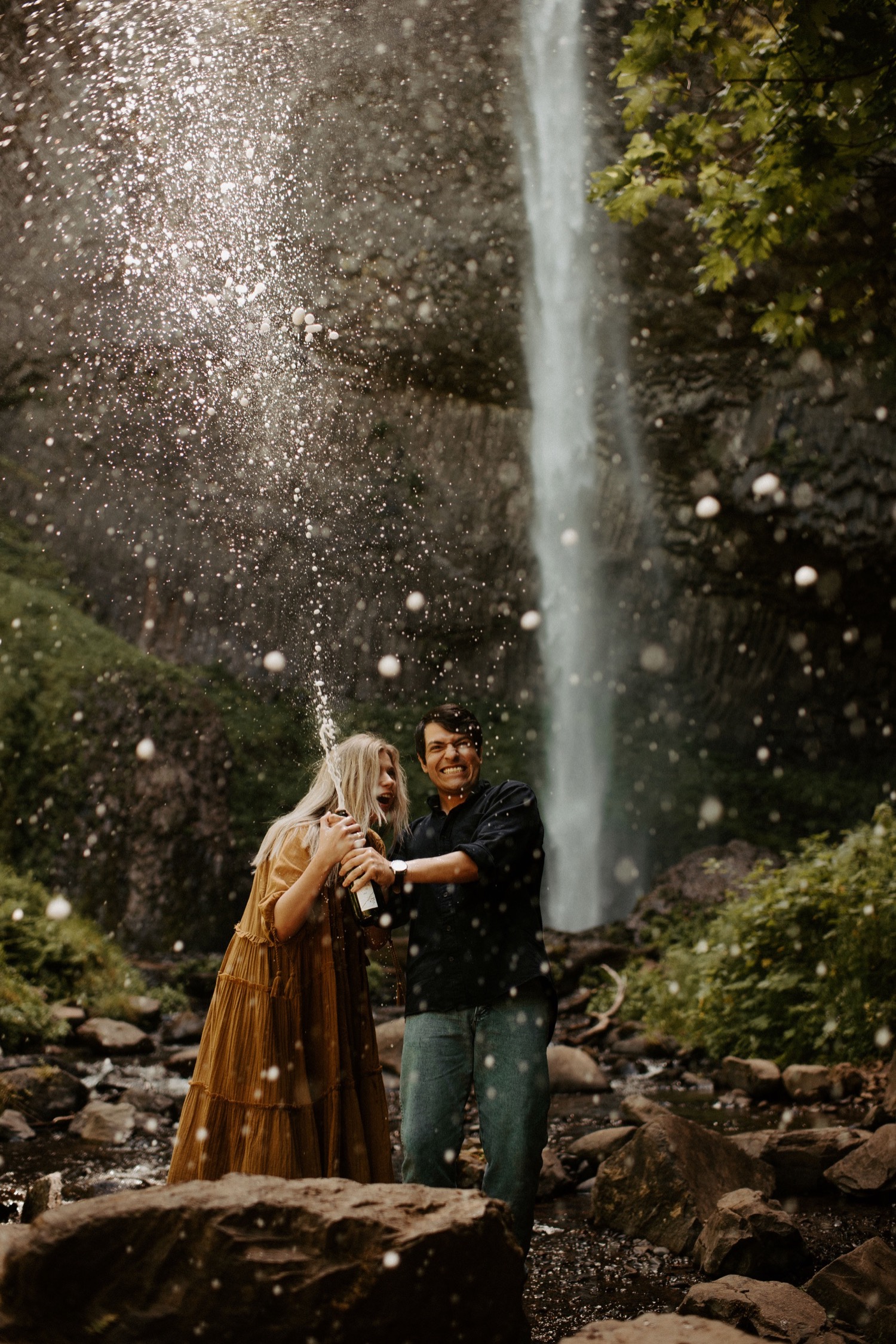 Nicolette and Joseph's Waterfall Honeymoon Session | Latourell Falls Oregon | PNW Wedding Photographer
