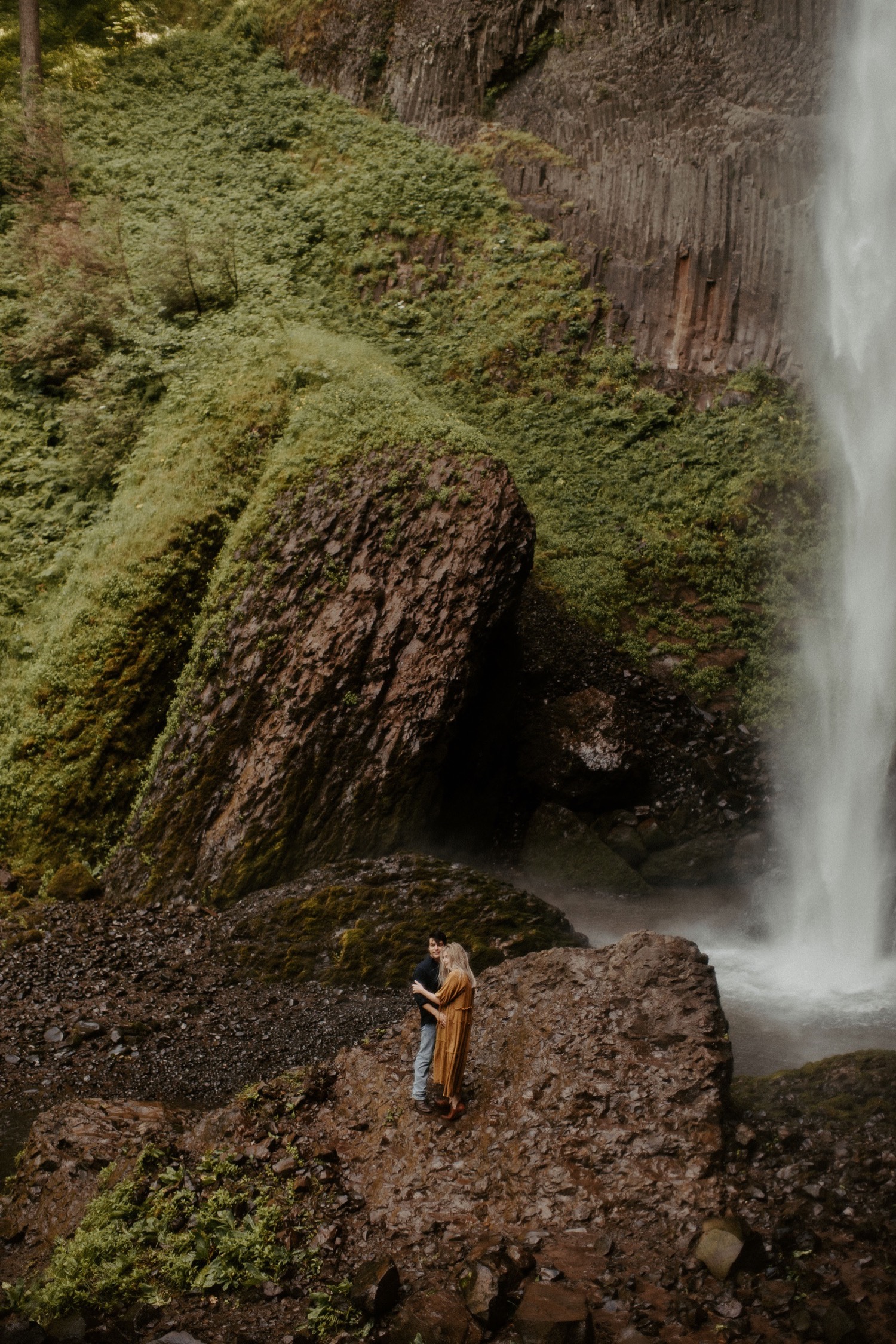 Nicolette and Joseph's Waterfall Honeymoon Session | Latourell Falls Oregon | PNW Wedding Photographer