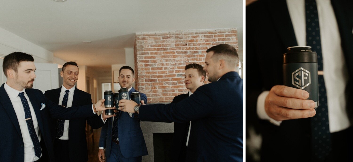 Navy and Champagne Woodsy Wedding Day with Copper Accents | Oregon Wedding Photographer