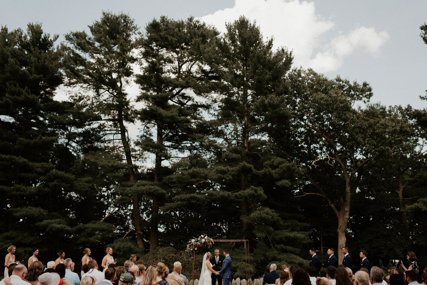 Navy and Champagne Woodsy Wedding Day with Copper Accents | Oregon Wedding Photographer