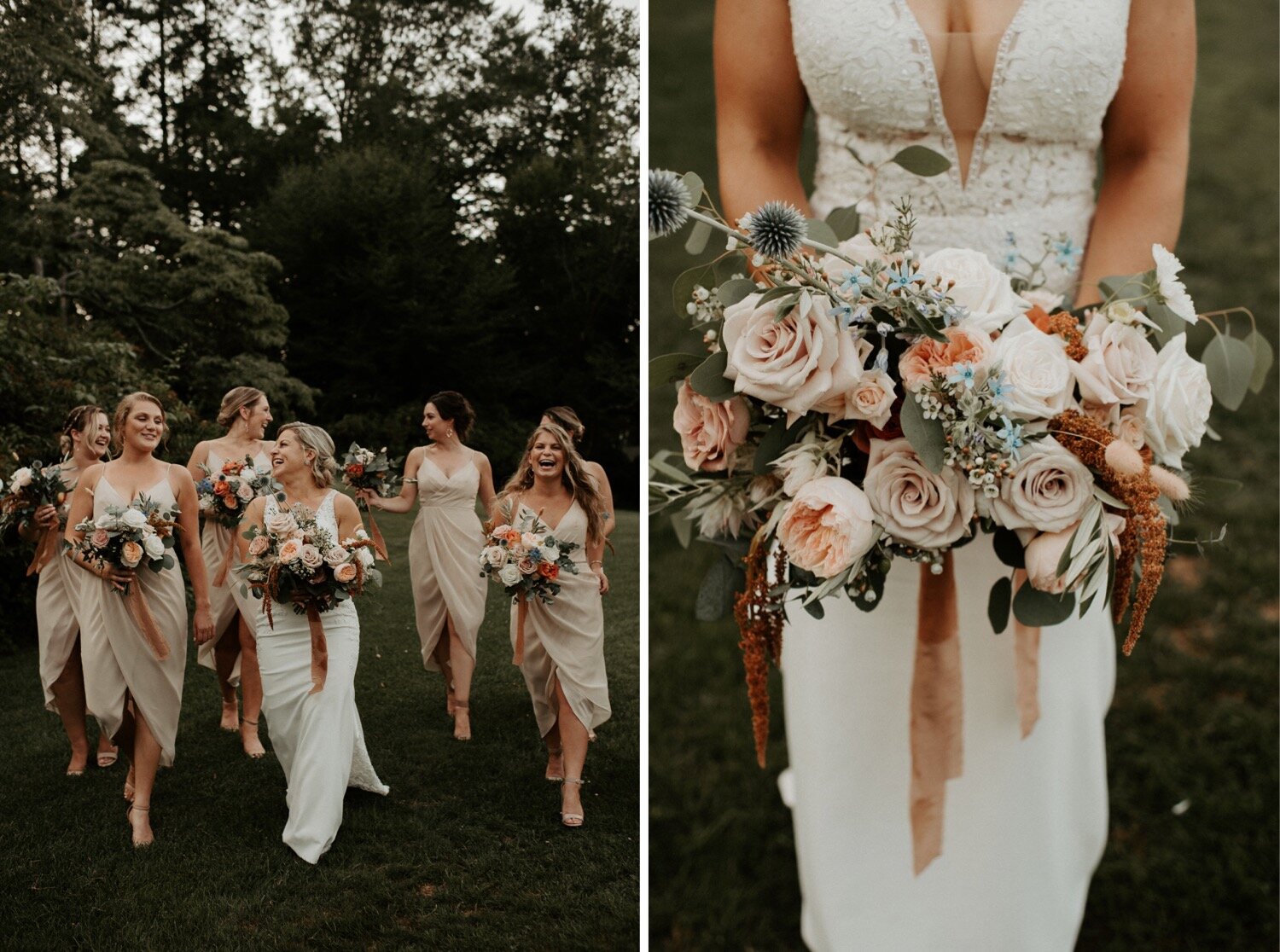 Navy and Champagne Woodsy Wedding Day with Copper Accents | Oregon Wedding Photographer