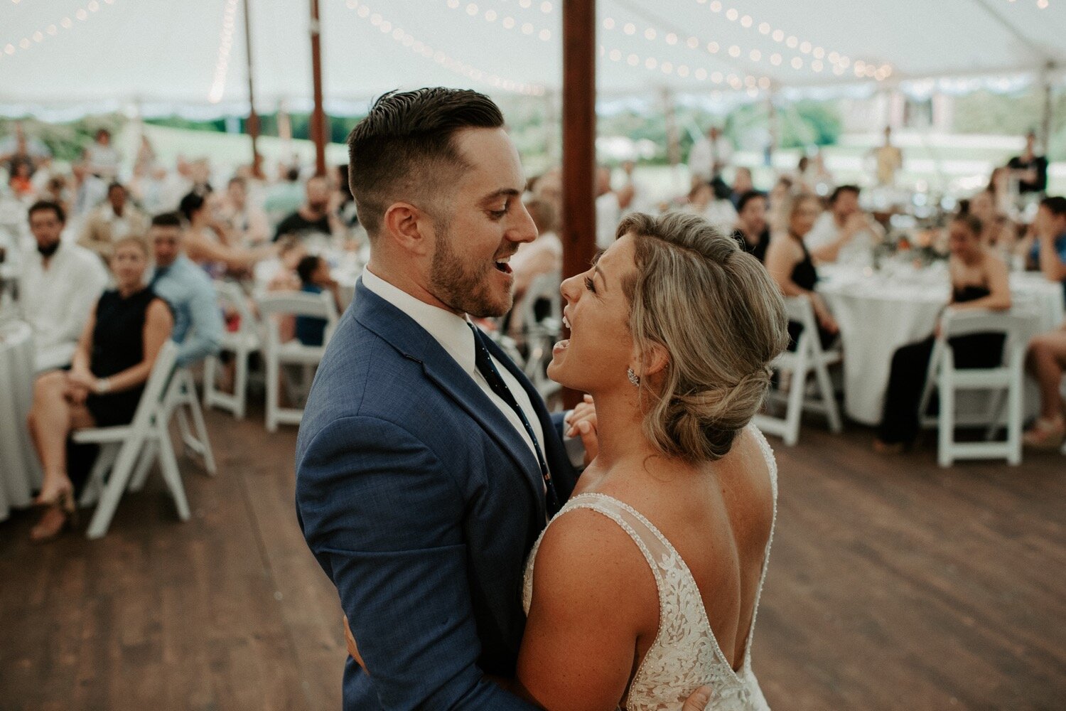 Navy and Champagne Woodsy Wedding Day with Copper Accents | Oregon Wedding Photographer