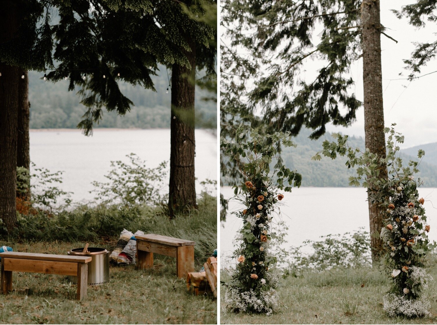 Kirané and Bryan's Washington Campground Wedding with Socially Distant Picnic Reception + DIY Details