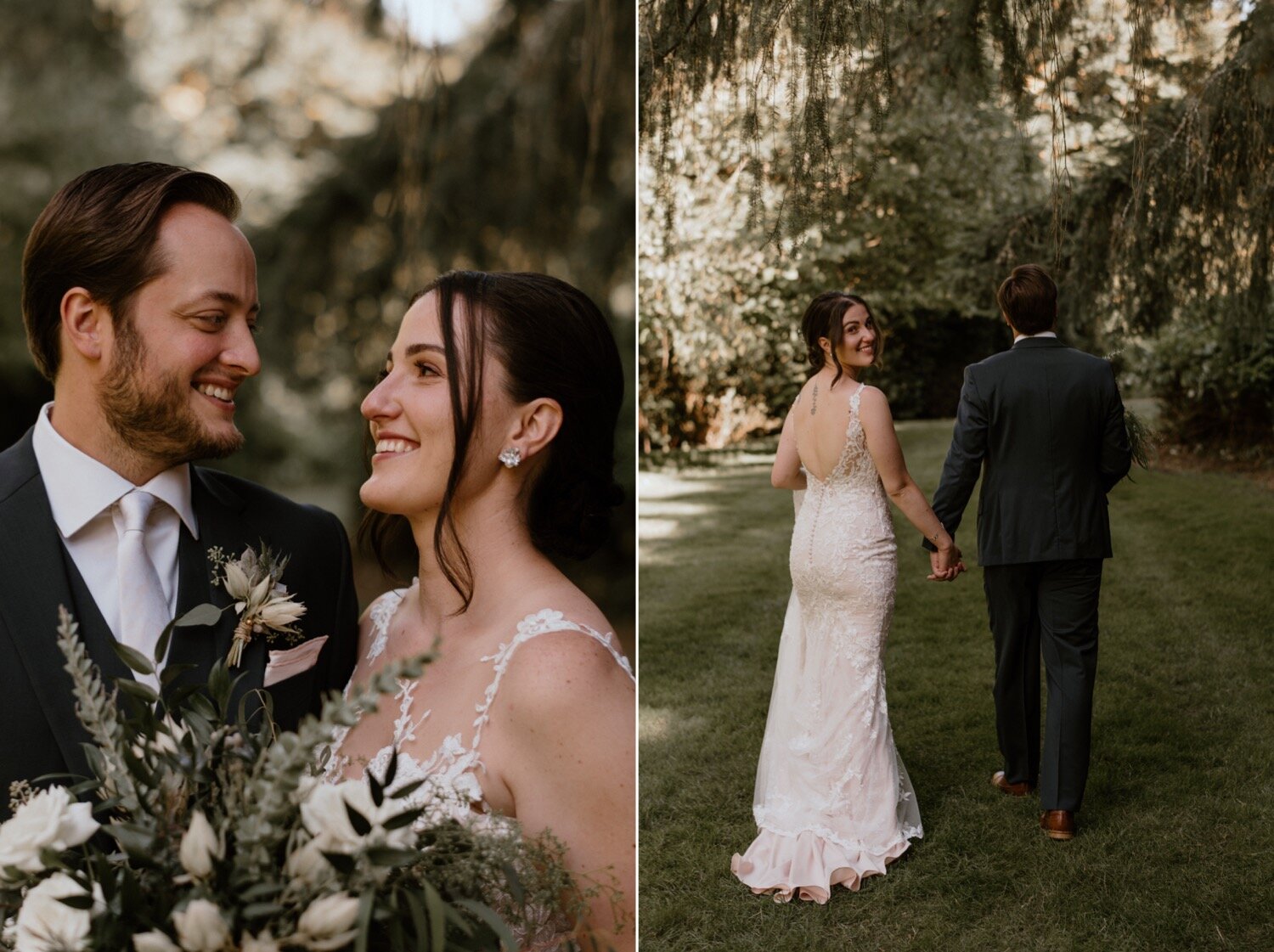 Amalie and Conner's Lush Garden Wedding at Portland's Abernethy Center with a Cozy Backyard Reception | Oregon Wedding Photographer