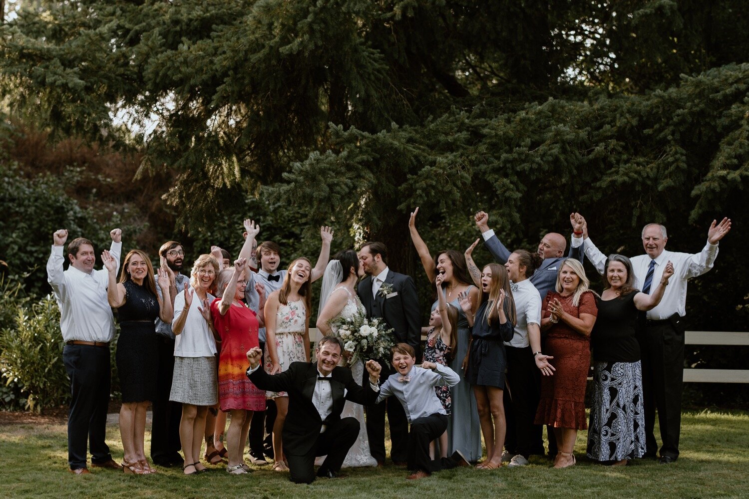 Amalie and Conner's Lush Garden Wedding at Portland's Abernethy Center with a Cozy Backyard Reception | Oregon Wedding Photographer