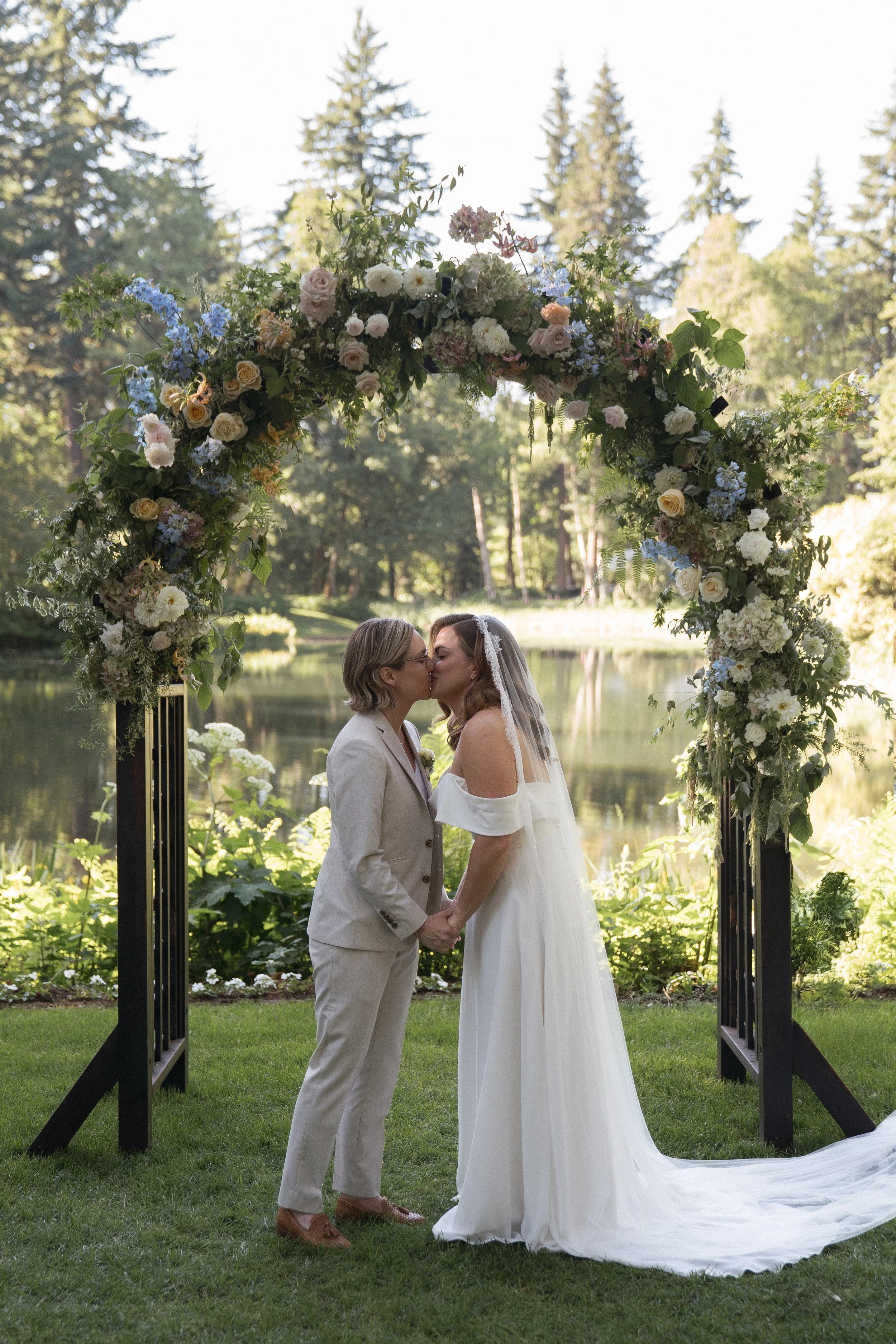 Savannah and Liz’s Romantic Garden Party Inspired Wedding at Bridal Veil Lakes
