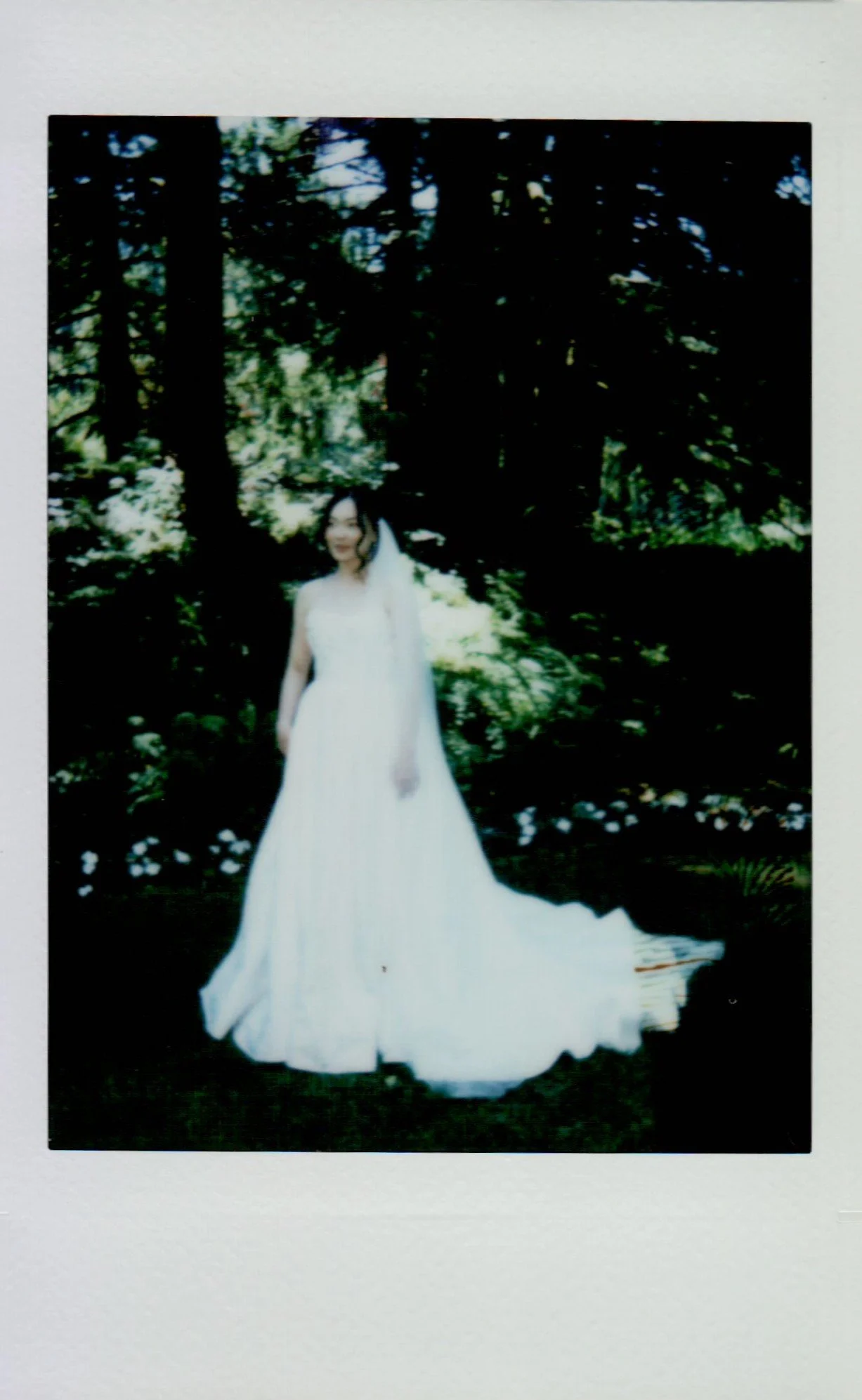Bridal portrait, polaroid scan
