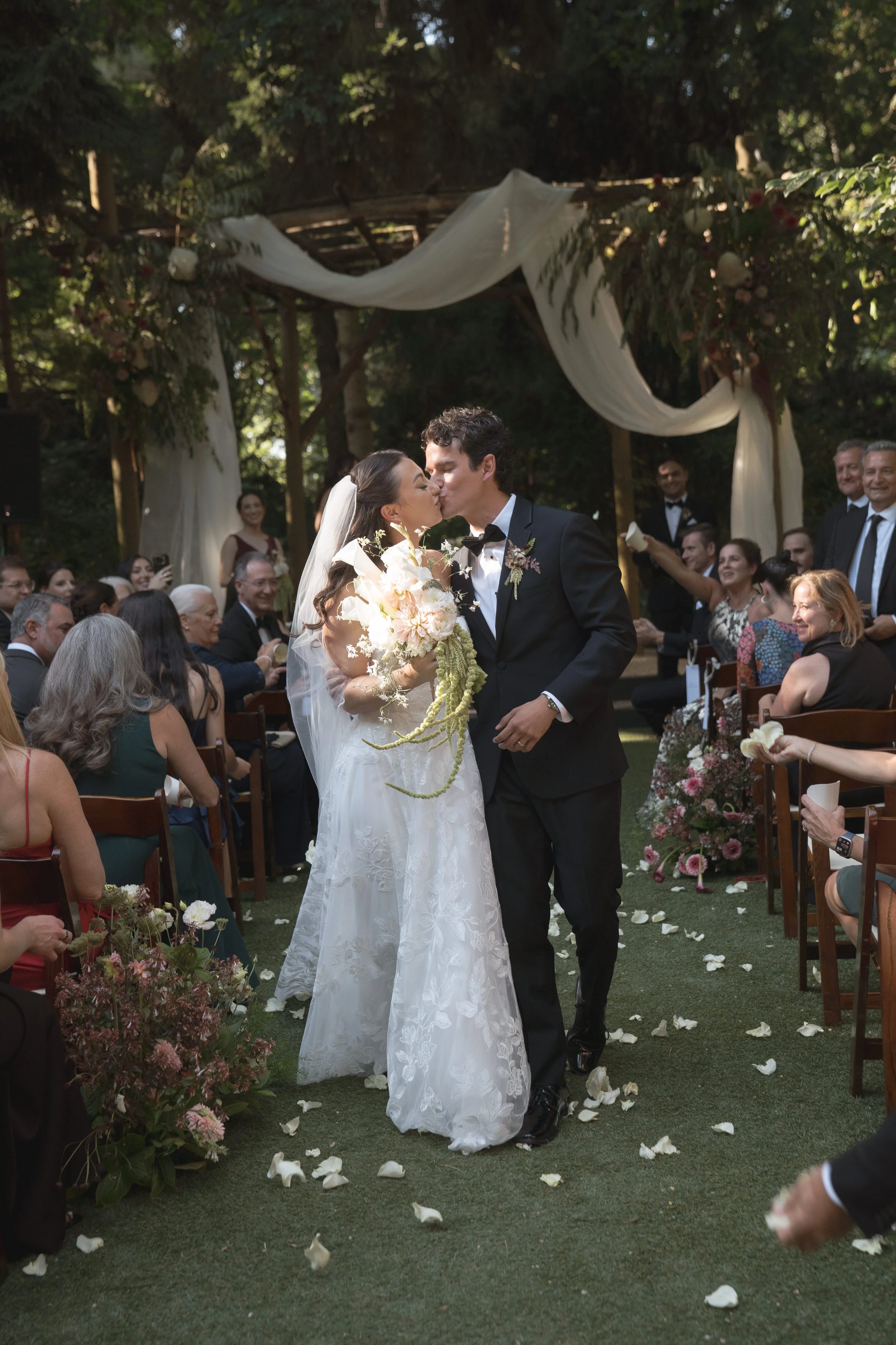  Luxury garden wedding at JM Cellars with organic greenery, romantic details, and editorial wedding photography 