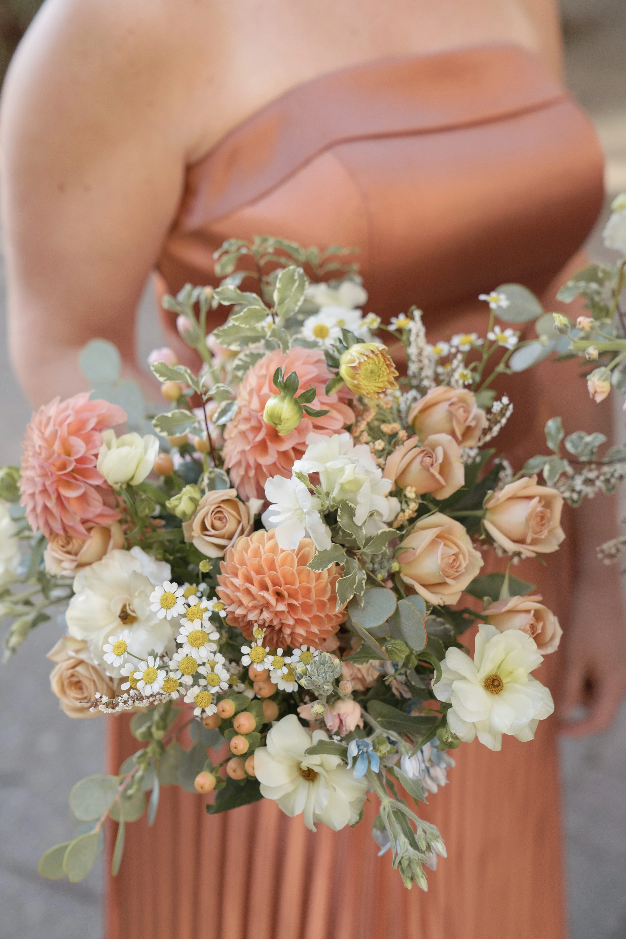 Colorful bridesmaids for a fall wedding