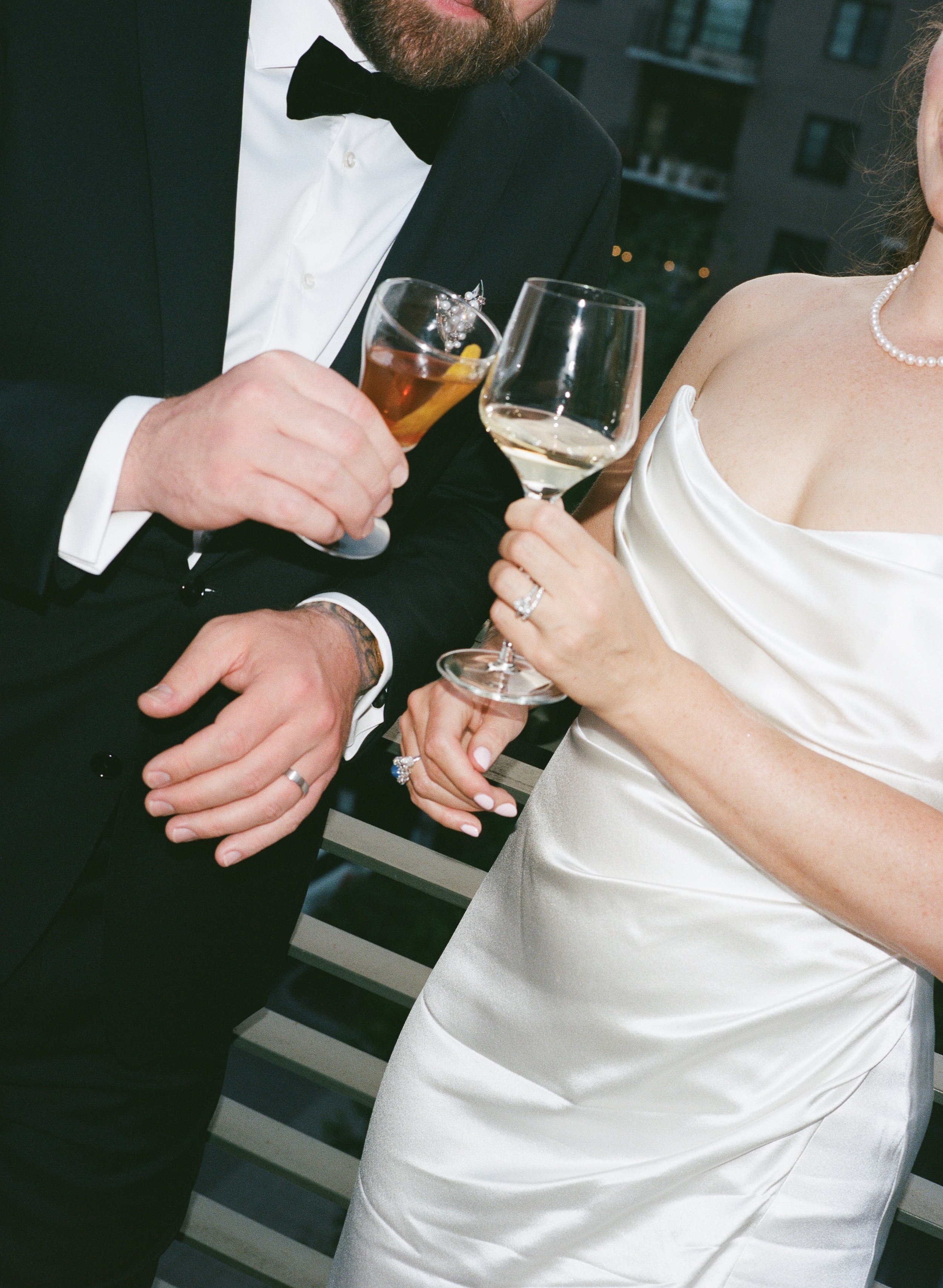 Late night wedding film photos