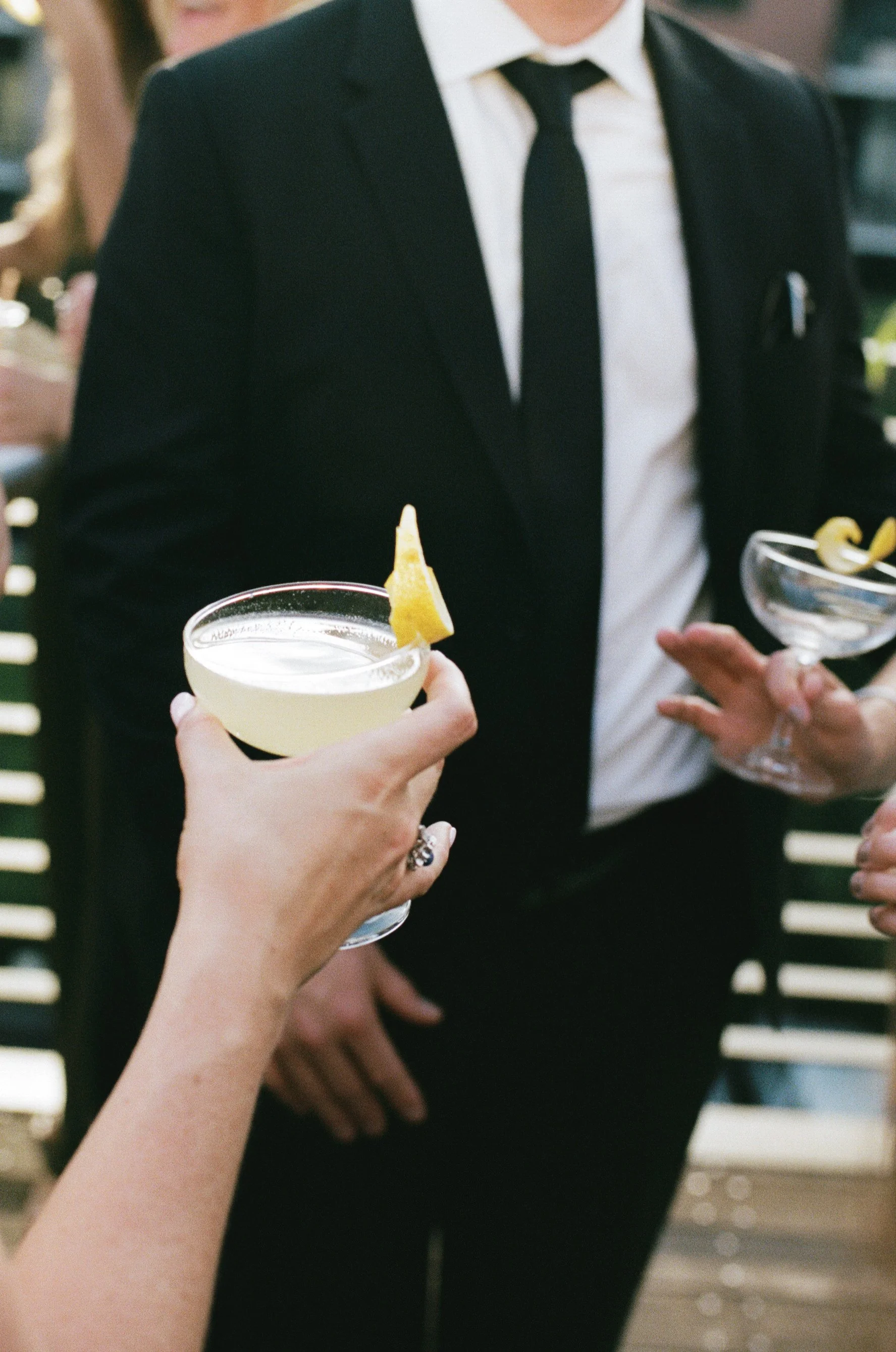 Wedding film photography cocktail hour