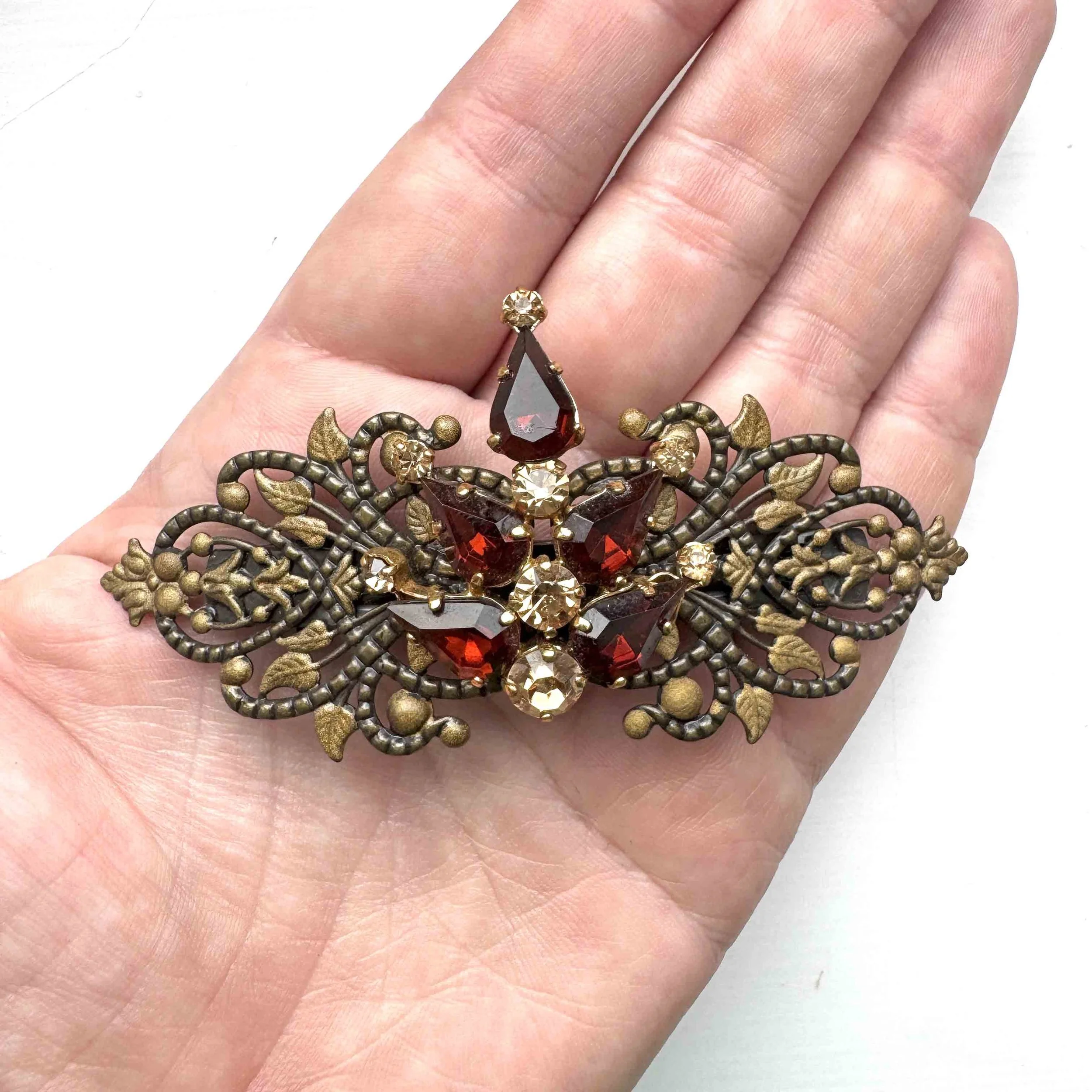 vintage hair accessories, amber vintage hair clasp, vintage hair accessories