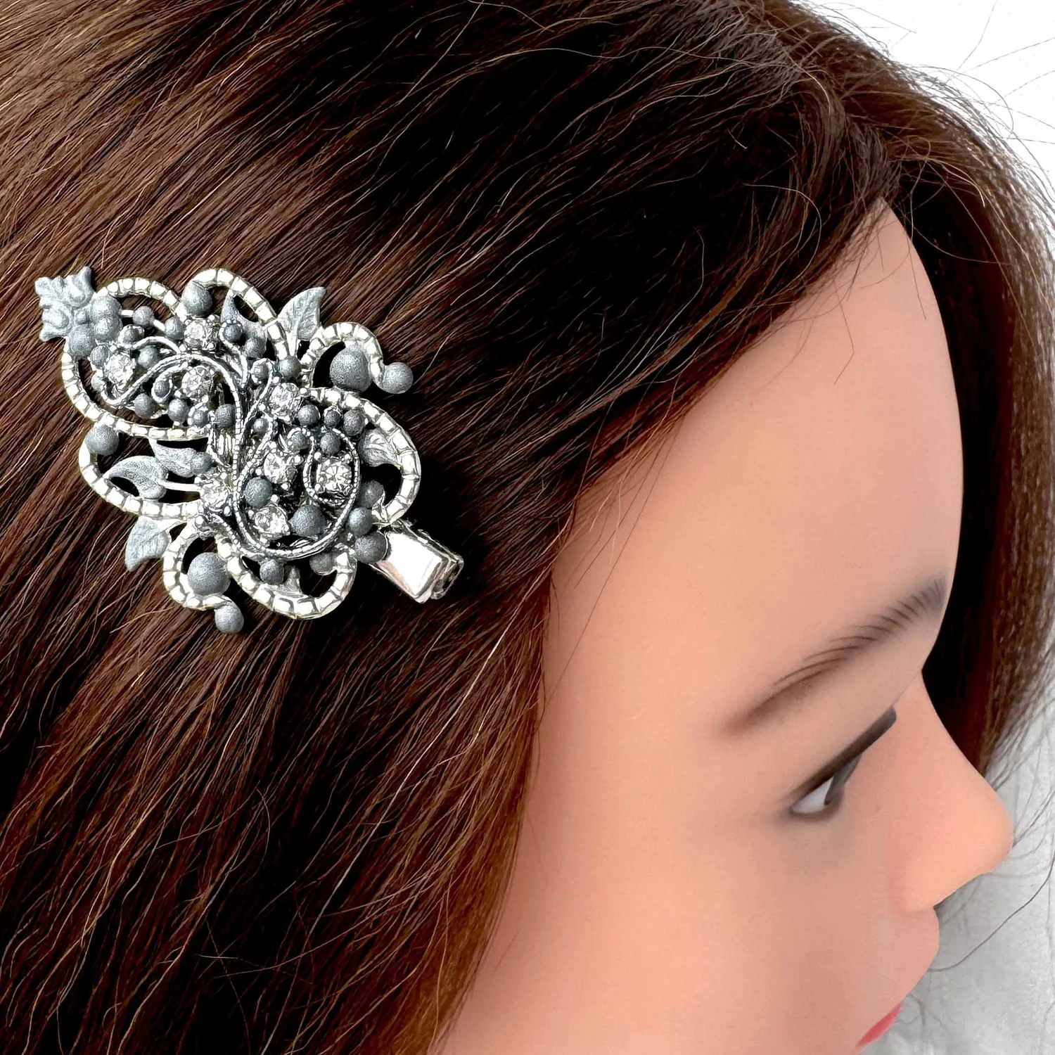 1950\'s  Rhinestone Hair Clip 1950s Vintage Pink Rhinestone Hair Clips - Vintage Hair  main image 3